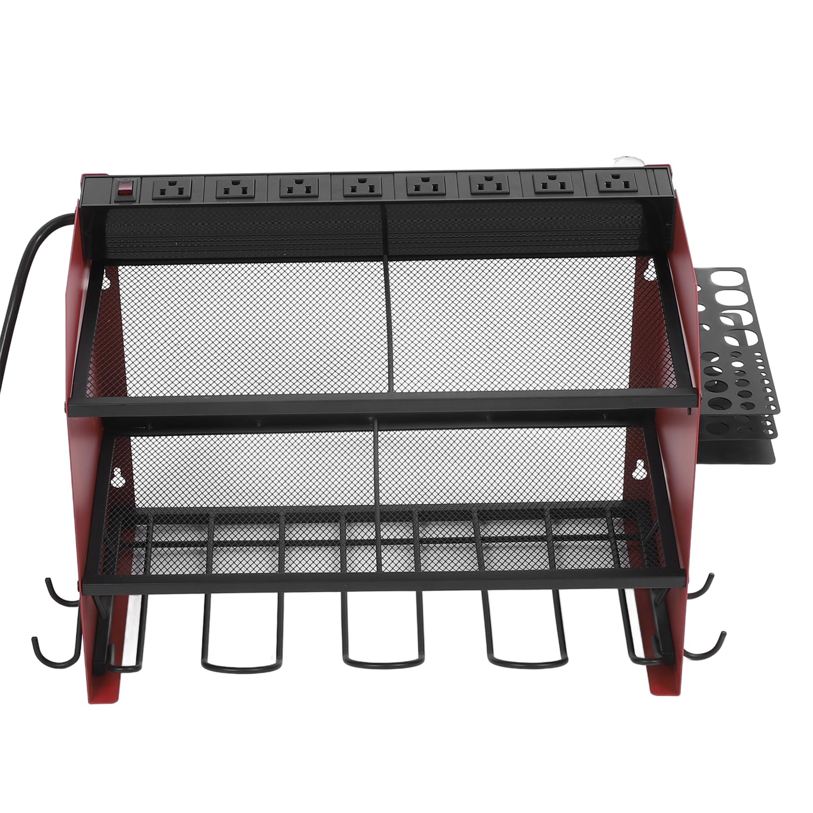 Modular Wall Power Tool Organizer with 4 Drill Holders & 8 Outlets - Adjustable Garage Tool Rack for Grinders, Screwdrivers & Charging Station | Perfect for Workshop, Garage & DIY Projects