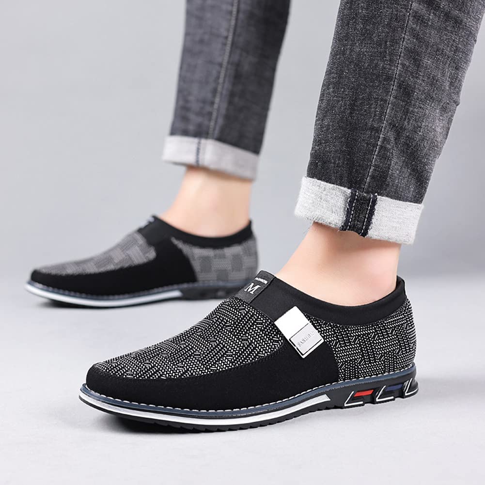 Veslesth Men's Casual Sneakers & Loafers - Comfortable Walking Shoes for Business, Office & Outdoor | Fashionable Leather Driving Shoes for Men | Perfect for Work, Travel & Daily Wear