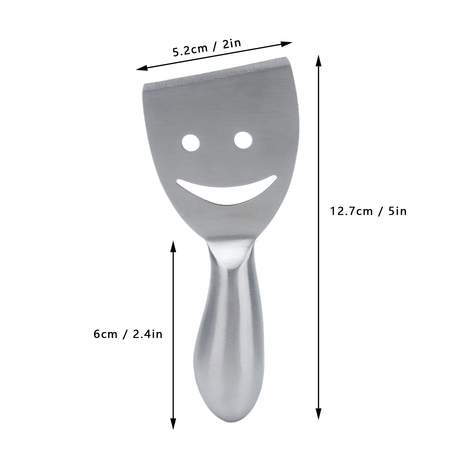 2-Piece Stainless Steel Cheese Knife Set with Smiling Face - 5-Inch Cheese Slicer, Spreader & Planer for Semi-Soft and Hard Cheeses | Perfect for Charcuterie Boards, Wine Pairings & Dinner Parties