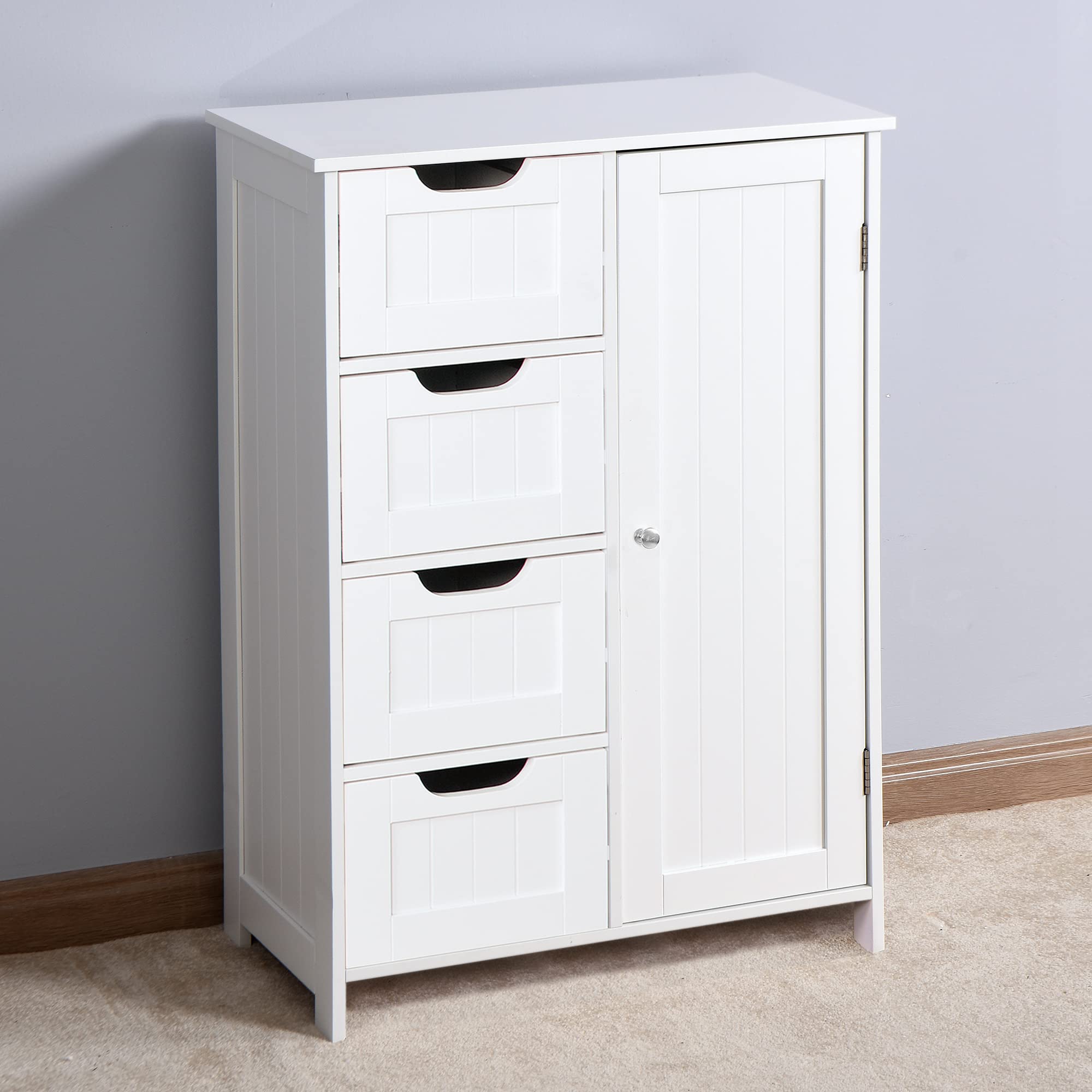 Wooden Bathroom Cabinet with 4 Drawers - Storage Organizer for Bathroom & Home Decor