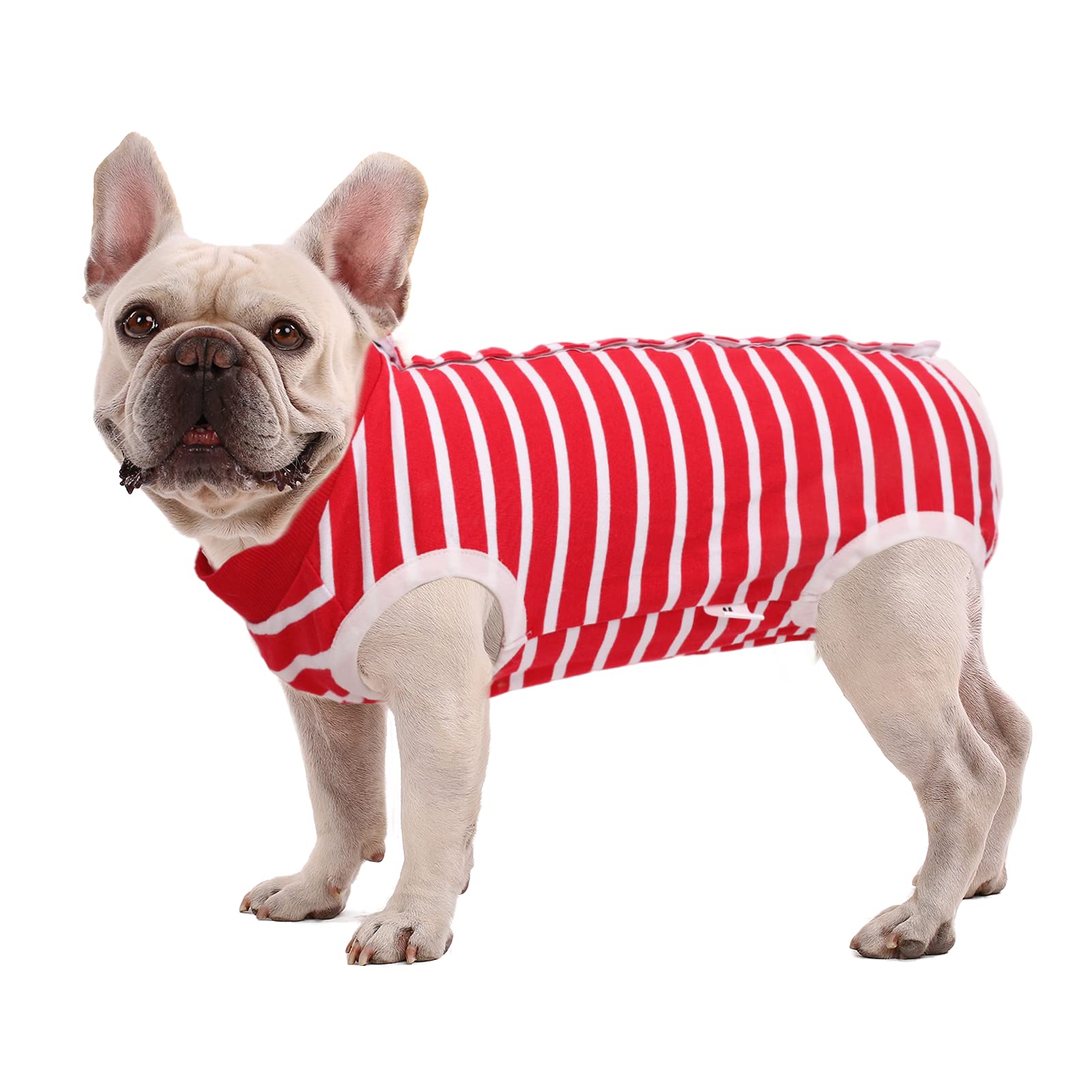 SAWMONG Dog Recovery Suit for Post-Surgery Care - Soft Spay Surgical Suit for Female & Male Dogs - Alternative to E-Collar Cone - Red X-Small - Perfect for Wound Protection & Comfort After Neutering or C-Section