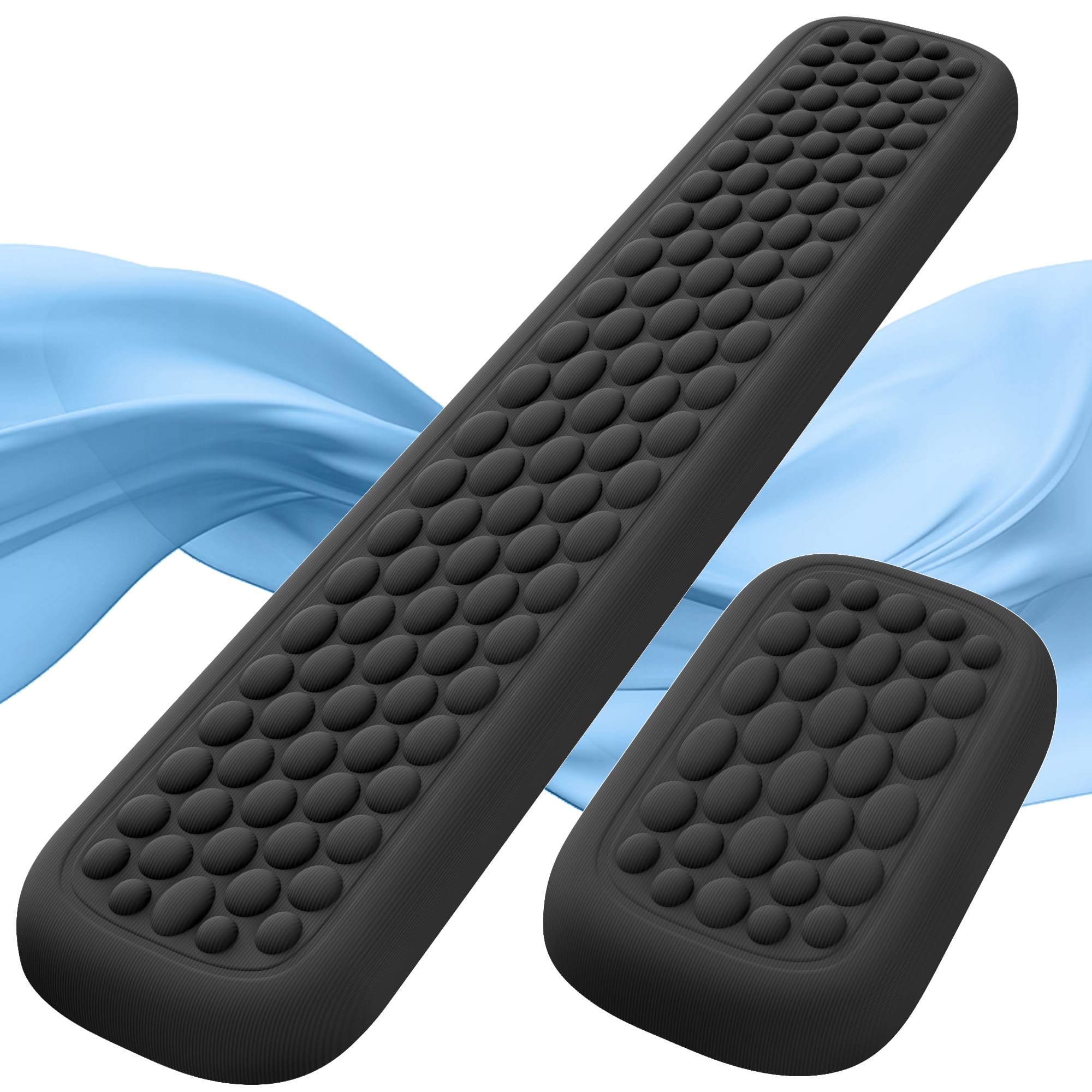 Lekvey Ergonomic Keyboard Wrist Rest - Memory Foam Support for Office & Gaming, Typing Pain Relief - Black