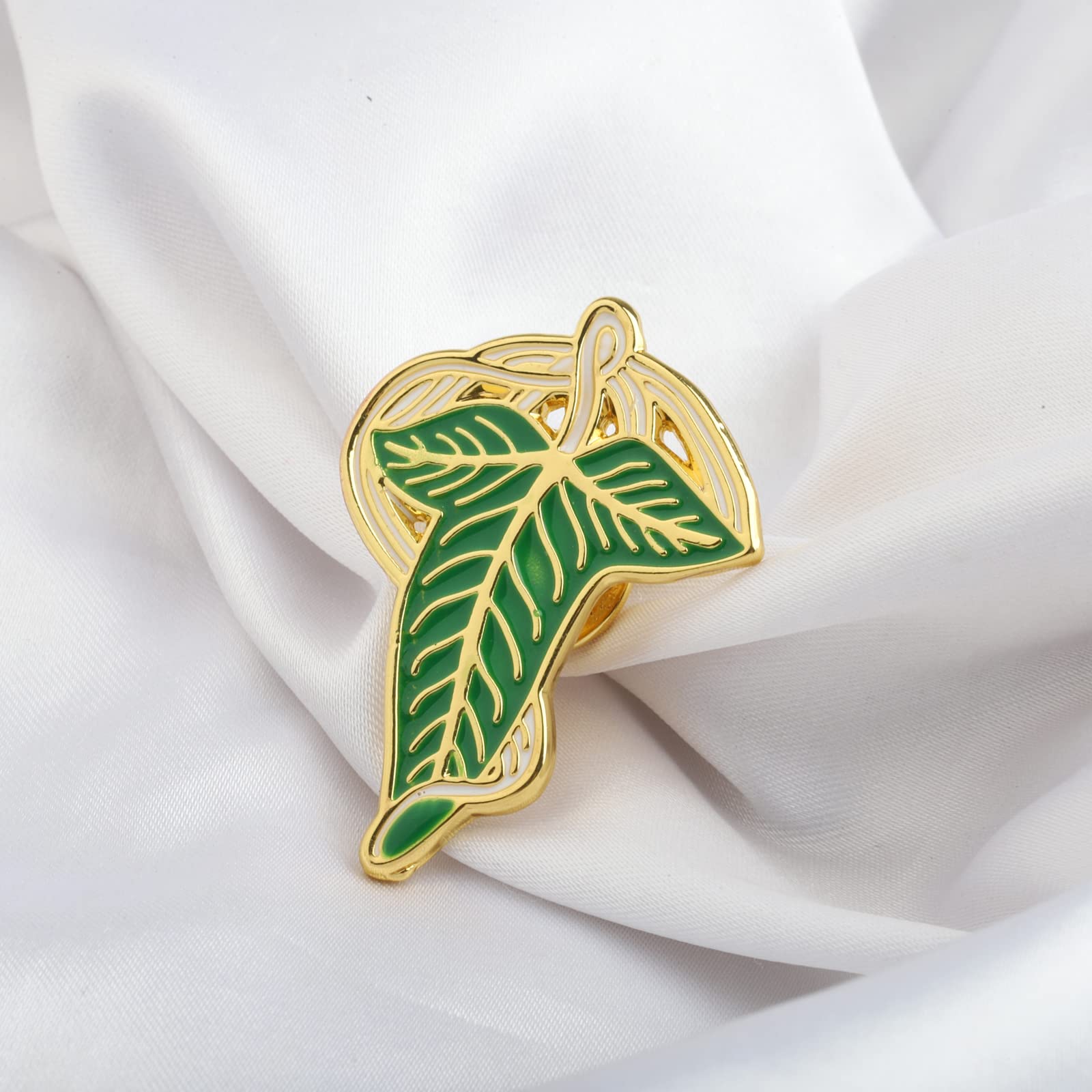 UJIMS Elven Green Leaf Brooch - Lord of the Rings Inspired Jewelry for Women, Movie Fans & BFF Gifts | Elegant Arwen Evening Star Butterfly Pin for Cosplay, Weddings & Special Occasions