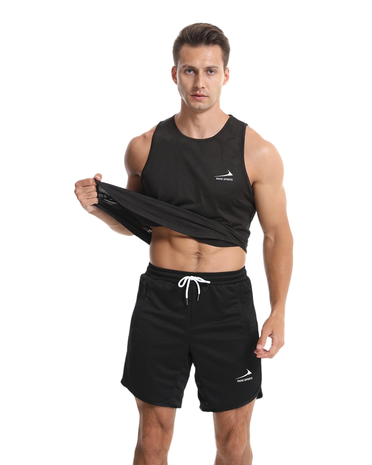 Rane Sports Men's Quick-Dry Sleeveless Workout Shirts for Bodybuilding, Gym & Fitness Training - Ideal for Weightlifting, Running & CrossFit