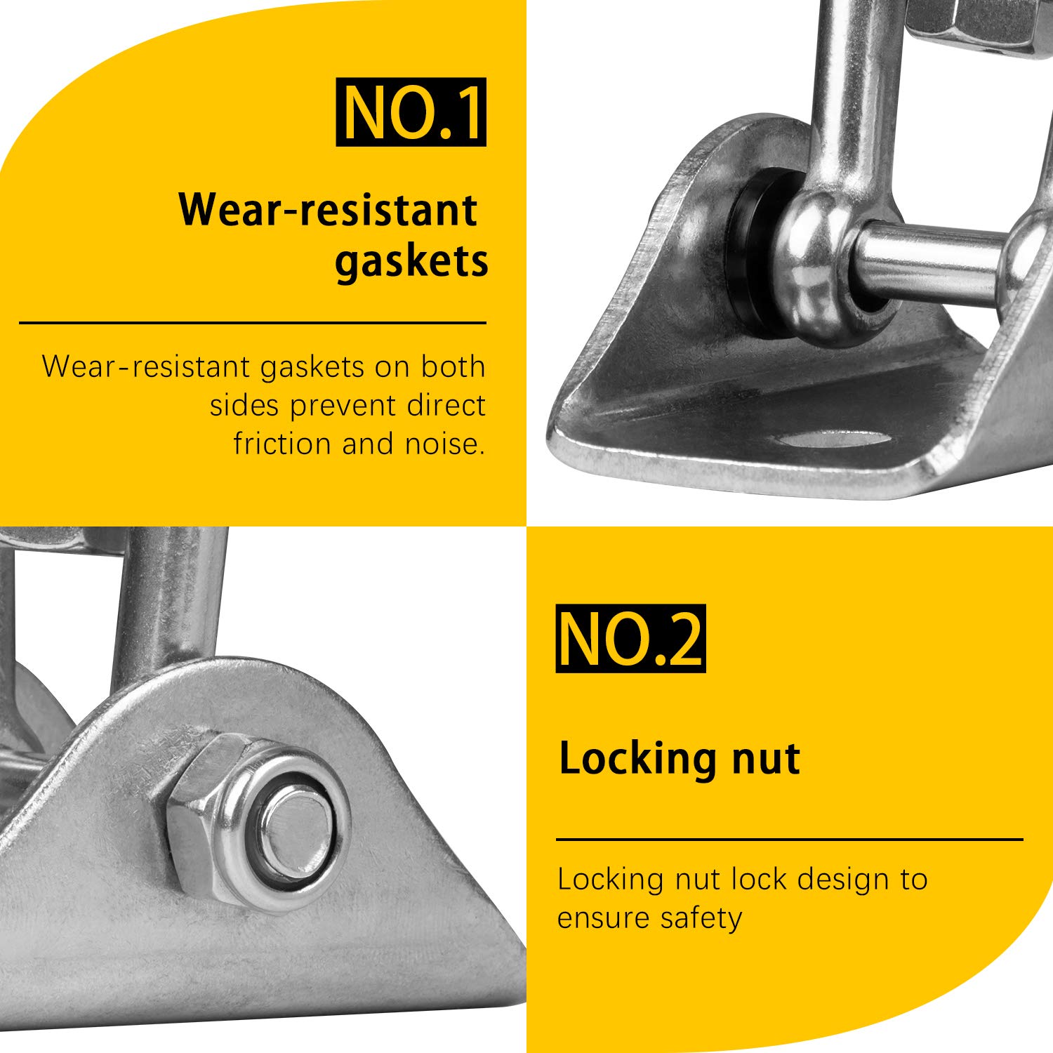 Heavy Duty 360° Swivel Hammock Hanger - 2000 LB Capacity Stainless Steel Swing Hardware Set (2 Pack) for Wooden Swing Sets, Porch, Playground, Yoga & Heavy Bag - Outdoor & Indoor Use
