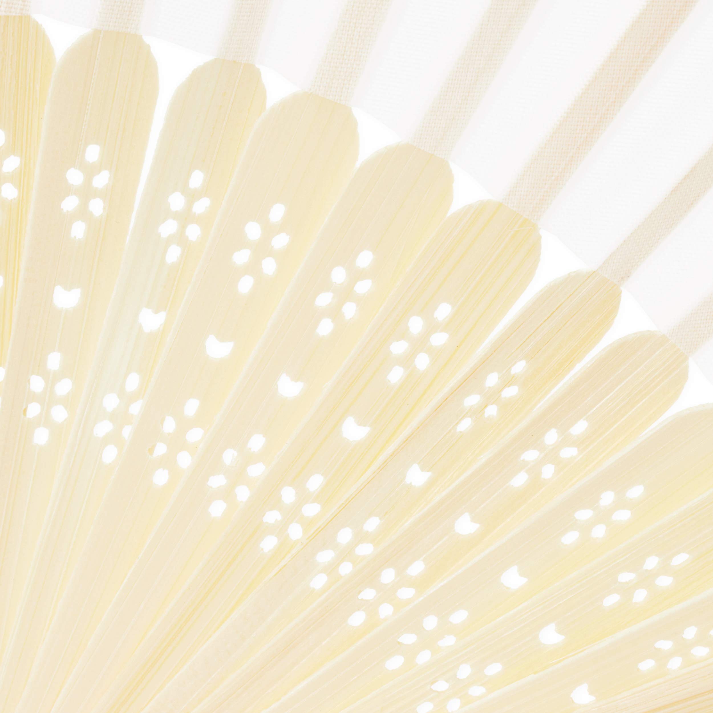 Juvale 12-Pack White Bamboo Folding Hand Fans - Natural Cooling Portable Fan for Summer, Weddings, Asian Decor & Costume Accessories