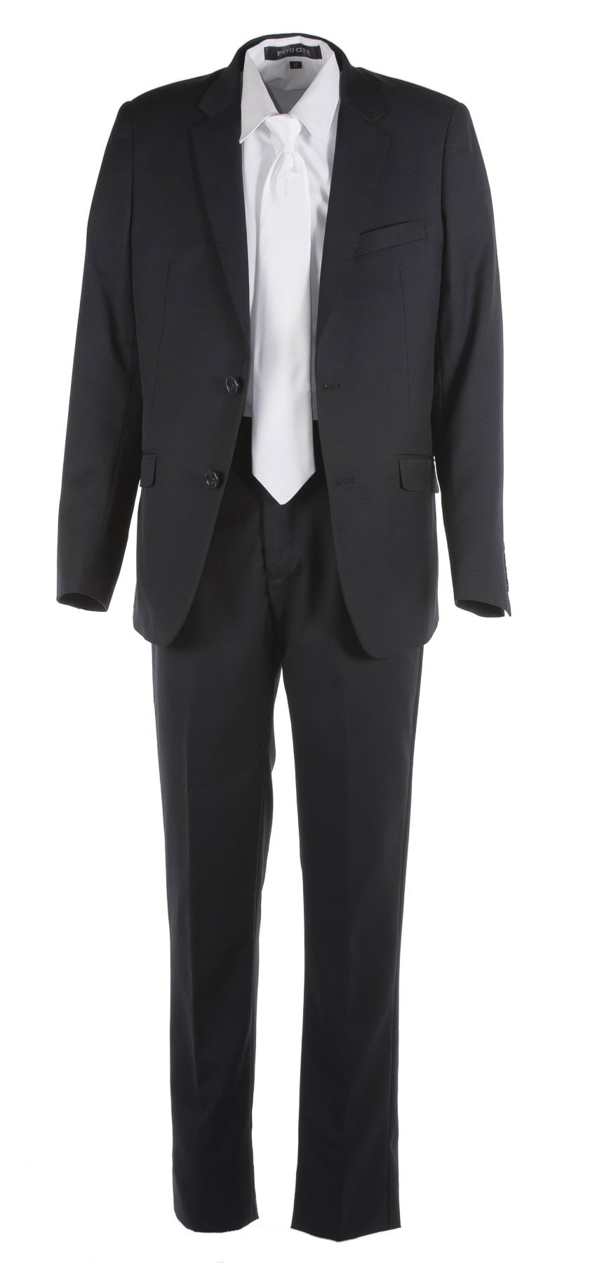 Boys' Black Slim Fit Communion Suit with Embroidered White Cross Necktie - Perfect for First Holy Communion, Church Events & Formal Occasions