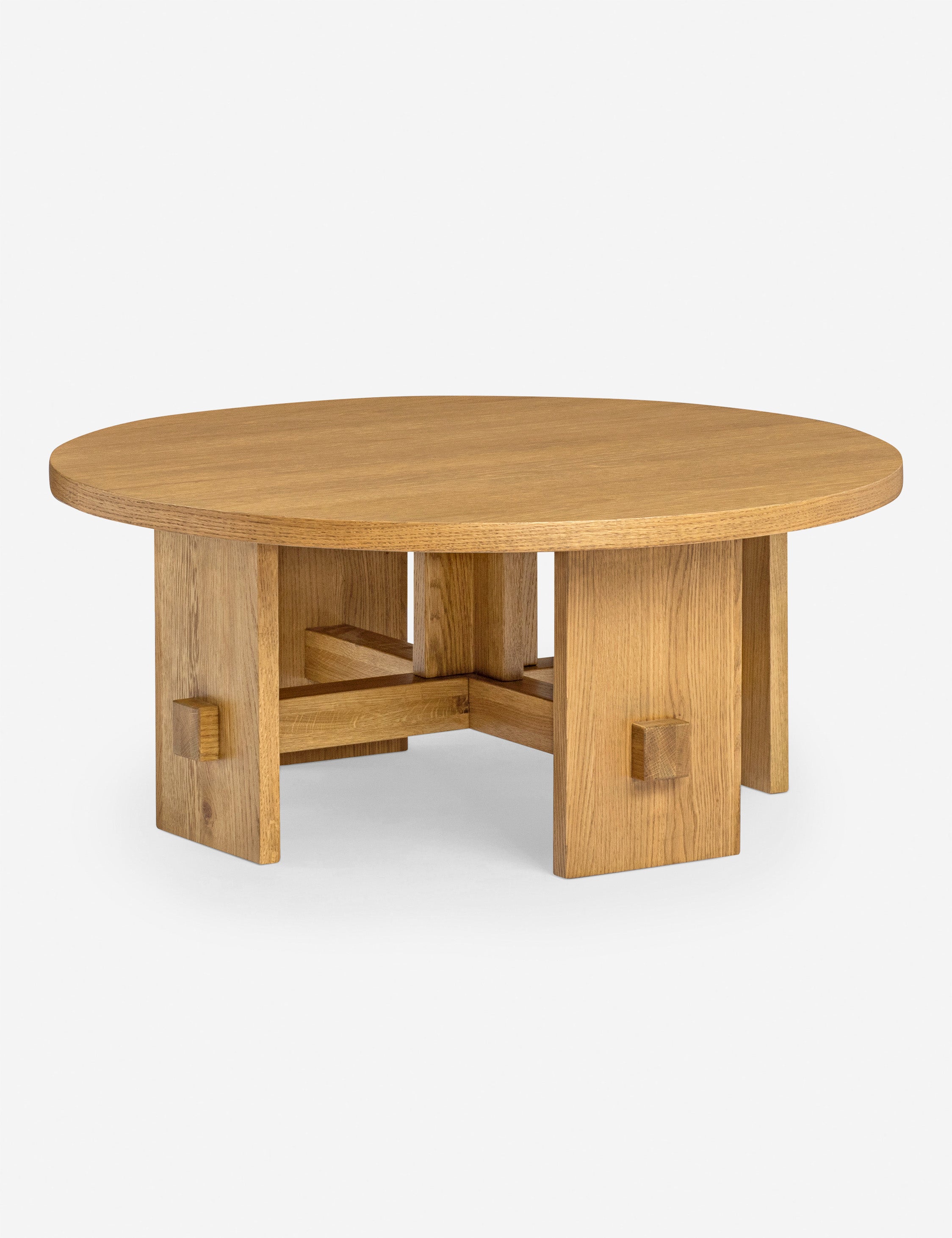 Modern Campos Round Coffee Table - 36 Inch Wooden Living Room Center Table for Small Spaces - Perfect for Apartments, Lounges & Cozy Home Decor