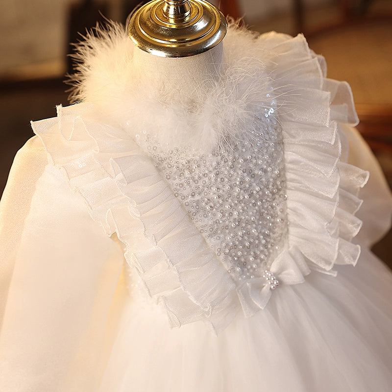 White Flower Girl Dress for Birthday & Wedding - Princess Ball Gown for Girls - Perfect for Special Occasions, Parties & Pageants