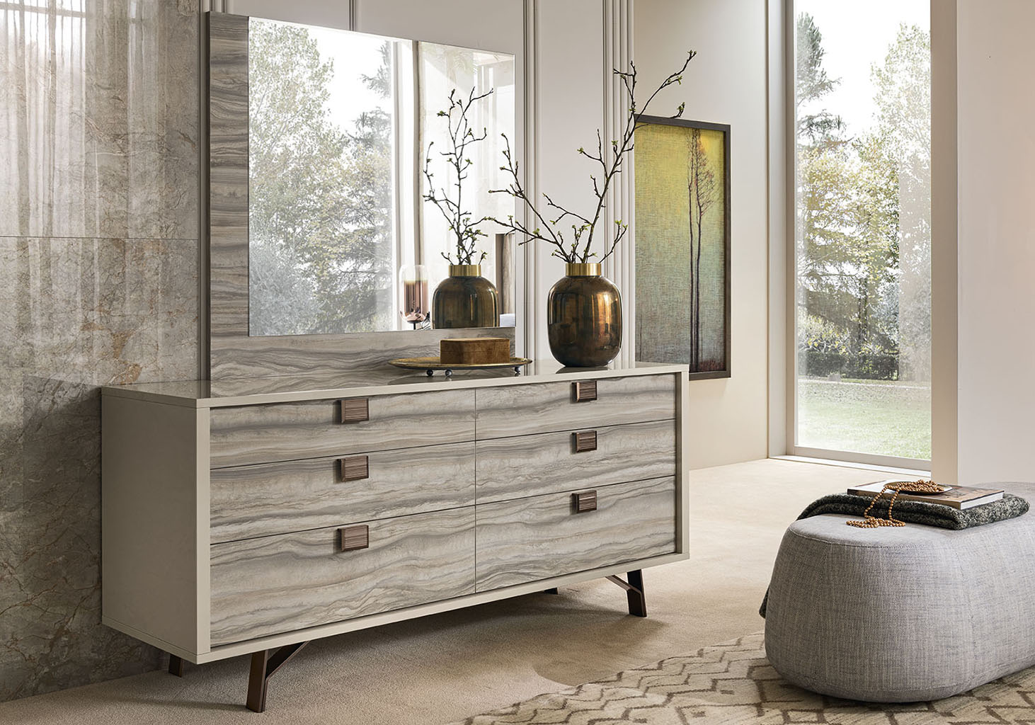 ALF JUPITER BEDROOM COLLECTION - Modern Luxury Bedroom Furniture Set for Master Suite & Guest Room | Complete Bed Frame, Nightstands & Dresser