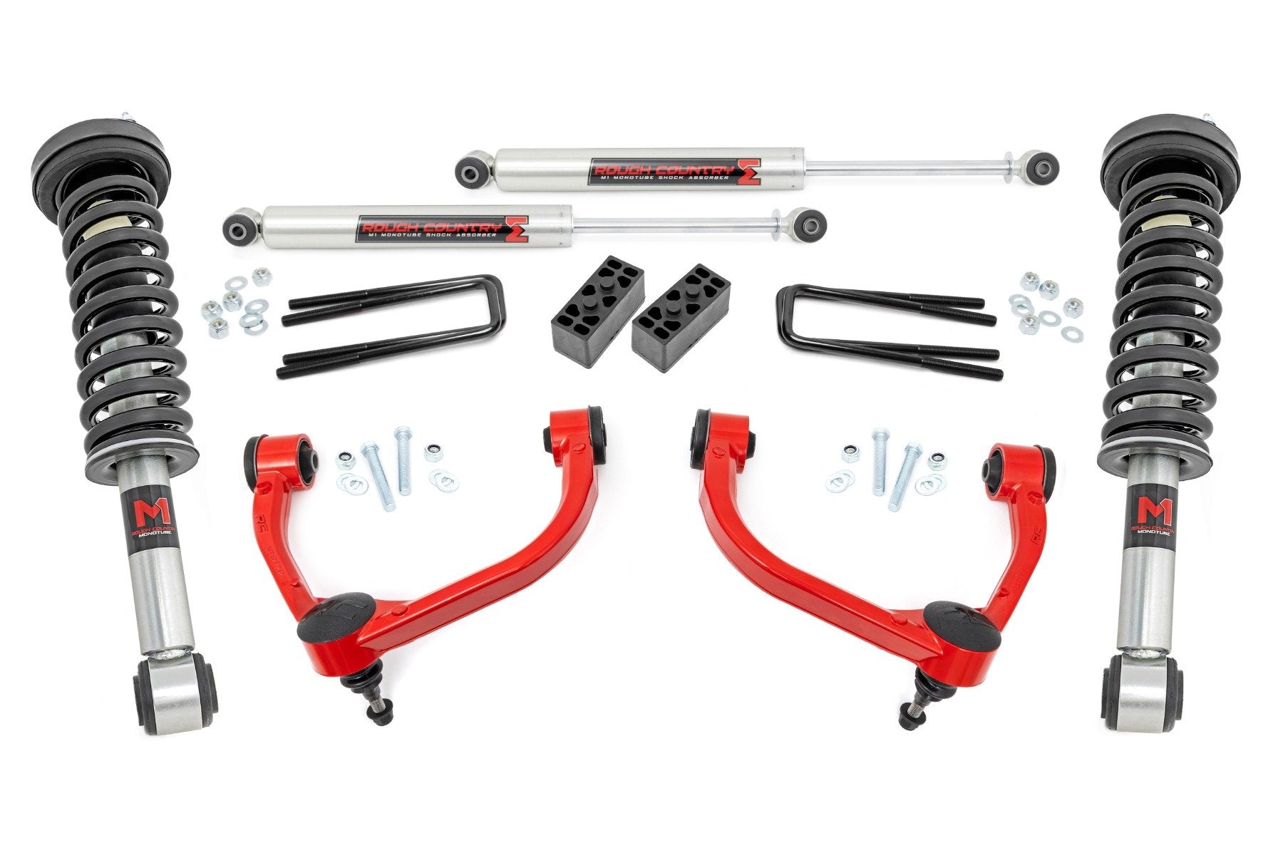 3 Inch Lift Kit for Ford F-150 4WD (2009-2013) | Heavy Duty M1 Struts | Part #54440RED | Off-Roading & Truck Customization Upgrade