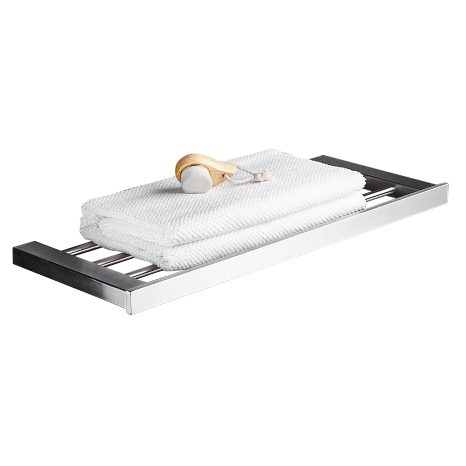 Stainless Steel Towel Bar 60cm - Wall Mounted Bathroom Towel Rail, No Drilling Adhesive, Rust-Proof for Bathroom & Toilet - Perfect for Hanging Hand Towels, Washcloths, and Robes