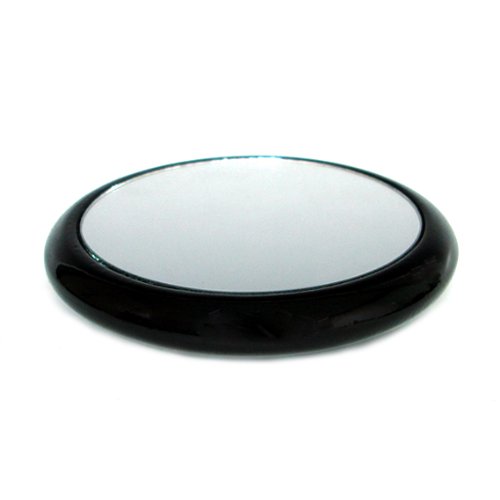 2-Sided Compact Mirror with Mother of Pearl Design - 2X/1X Magnification, Portable Travel Makeup Mirror for Women, Small Metal Handheld Cosmetic Mirror Perfect for Purses & Gift for Mom (Black Peony) - Ideal for Travel, Home Vanity & On-the-Go Touch Ups
