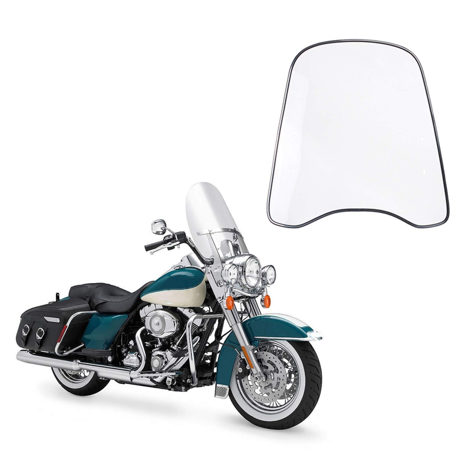 Universal Motorcycle Windshield - Clear PC Windscreen for Scooter & Motorbike - Windproof Riding Protection