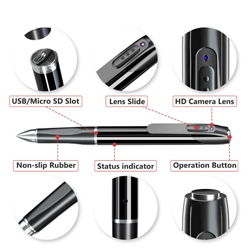 Asleesha Hidden Spy Pen Camera - 1080P HD Video Recorder with Audio, Mini Covert Surveillance Device for Home Security, Office Meetings & Personal Safety