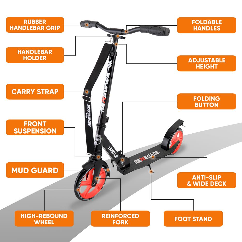 Foldable Kick Scooter for Adults & Teens - Lightweight Aluminum Commuter Scooter with Adjustable Handlebar - Perfect for Urban Commuting, Campus Travel & Leisure Rides