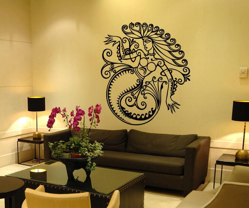Greek Mermaid Vinyl Wall Decal Sticker - Waterproof Removable Home Decor for Bedroom, Nursery, Living Room #OS_AA1689