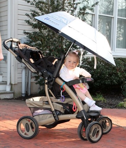 UV Protection Sun Umbrella with Stroller Holder - Lightweight & Portable Baby Stroller Shade for Outdoor Walks, Beach Trips, and Park Visits