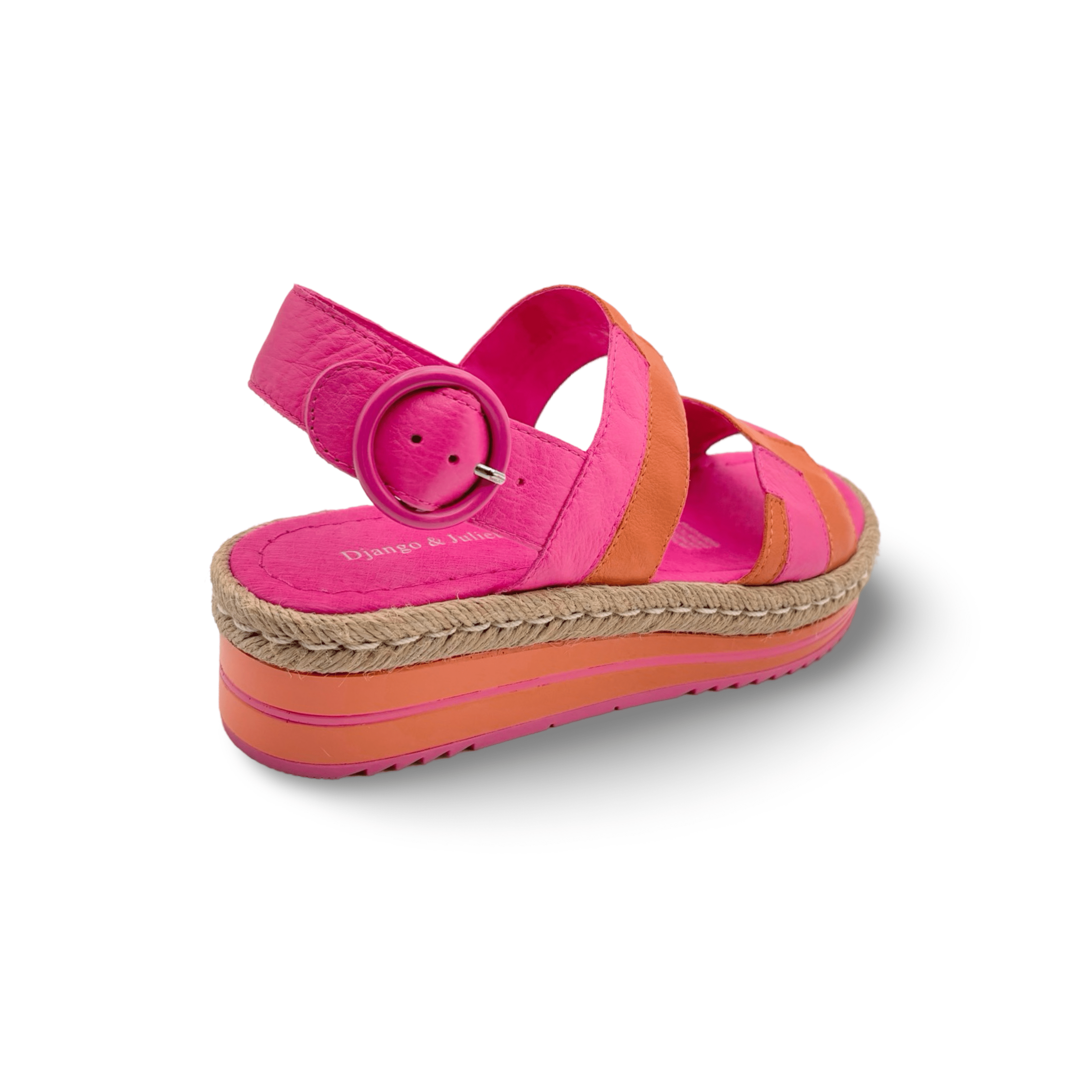 Atami Orange and Pink Platform Sandals for Women - Comfortable Summer Beach Shoes with Non-Slip Sole | Perfect for Vacation, Poolside, and Outdoor Activities