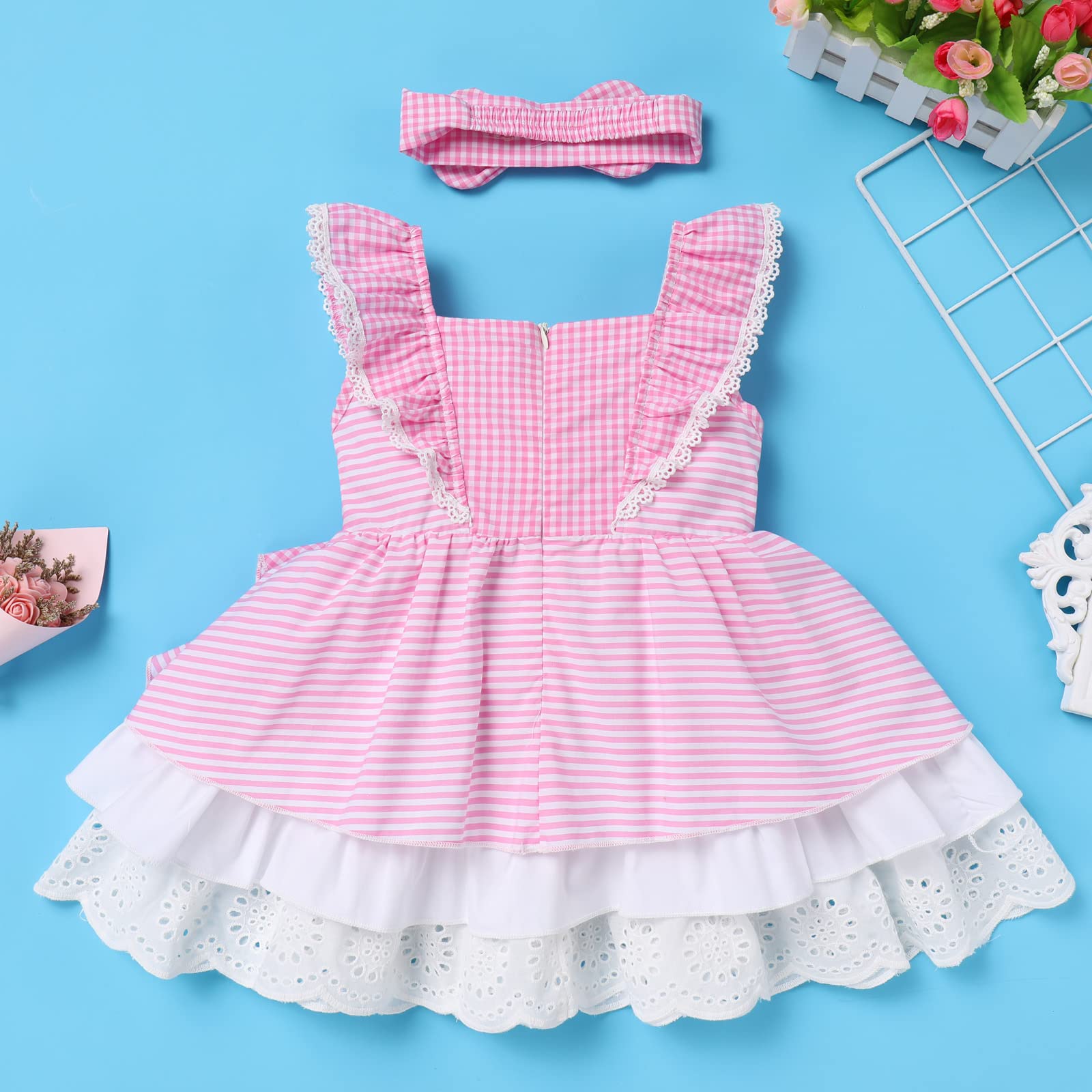 Baby Girls Tutu Dress - Princess Sleeveless Strawberry Tulle Party Dress for Birthday, Easter & Valentine's Day | Perfect for Photoshoots, Pageants & Special Occasions