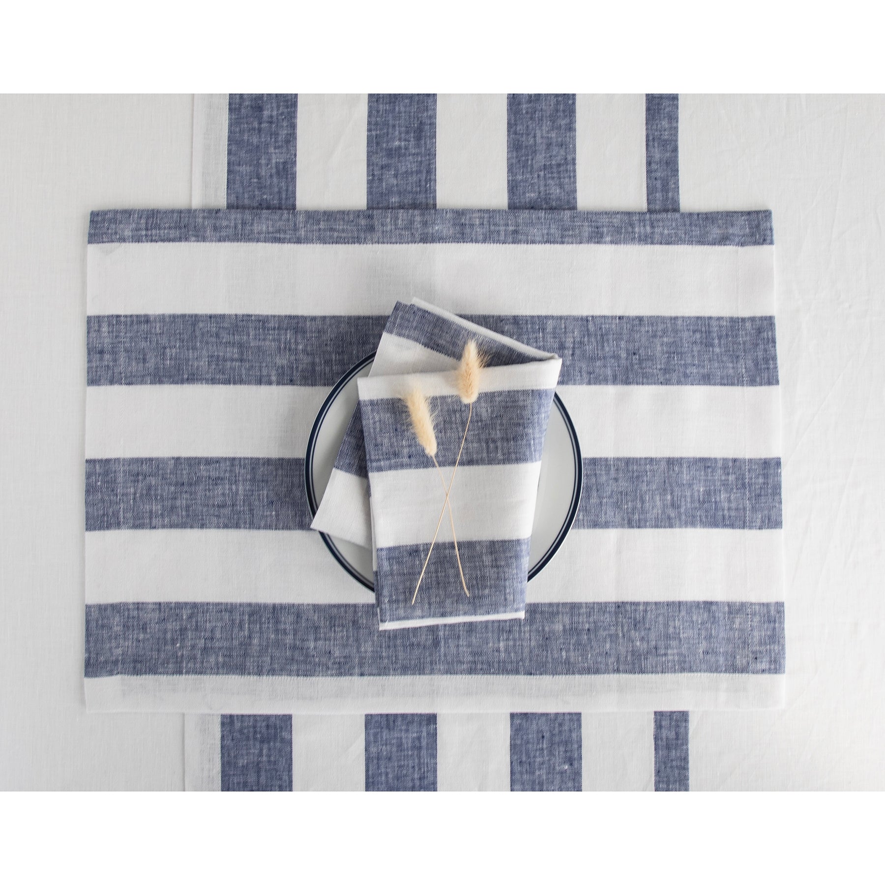 Stylish Cabana Stripe Placemats Set of 4 - Waterproof & Durable Table Mats for Dining, Kitchen, and Outdoor Entertaining