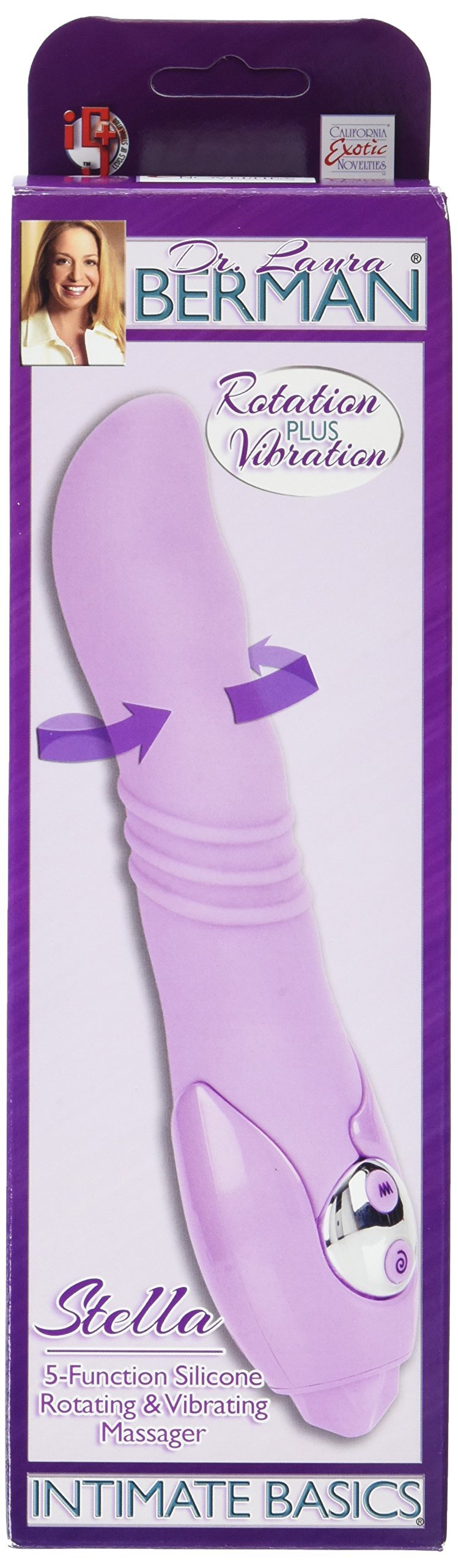 Dr. Laura Berman Intimate Basics Stella - 5 Function Silicone Massager with Rotation & Vibration for Couples & Solo Use - Perfect for Relaxation, Stress Relief & Intimate Moments