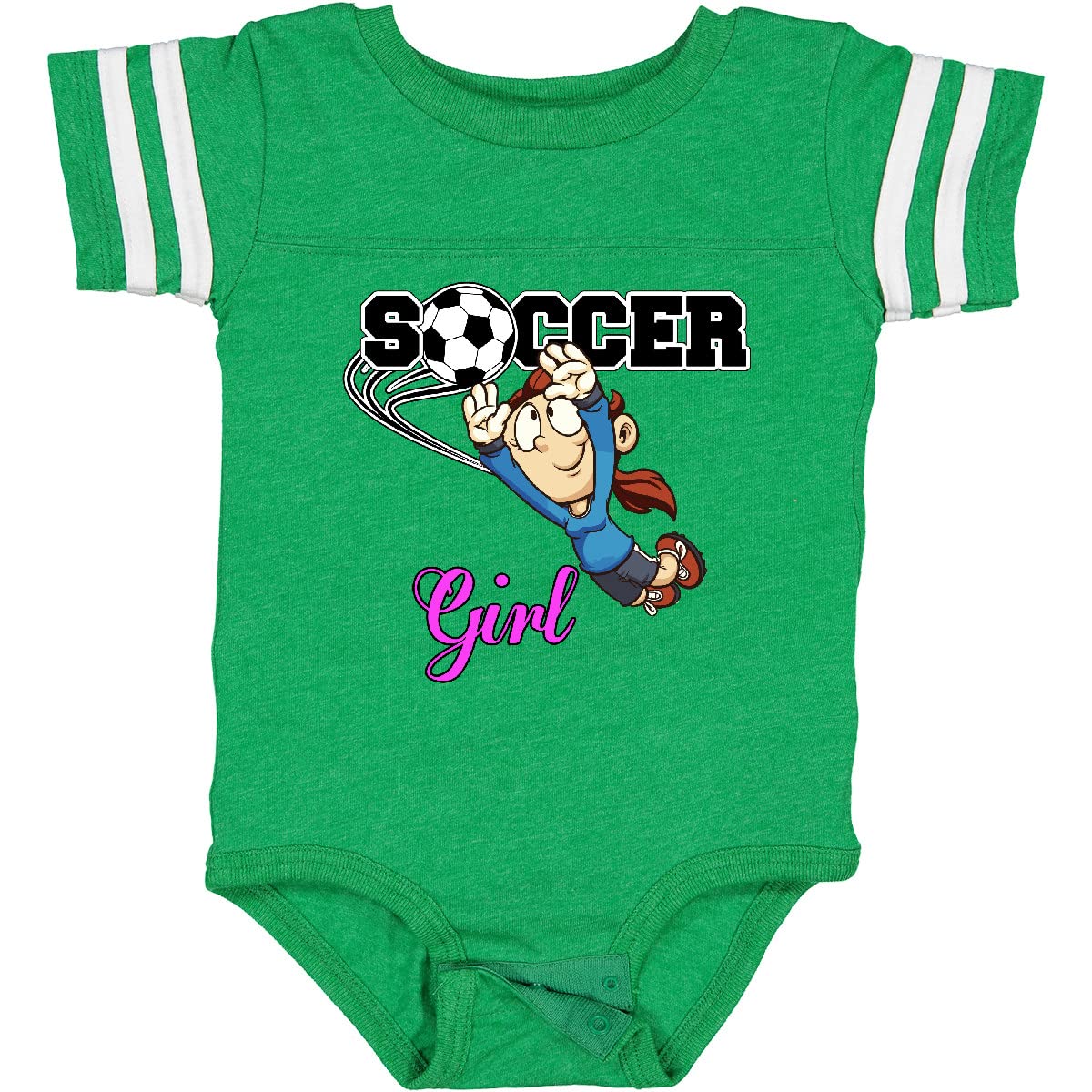 Inktastic Soccer Girl Goalie Baby Bodysuit - Cute Infant Soccer Outfit for Girls - Perfect for Game Day, Team Photos & Playtime