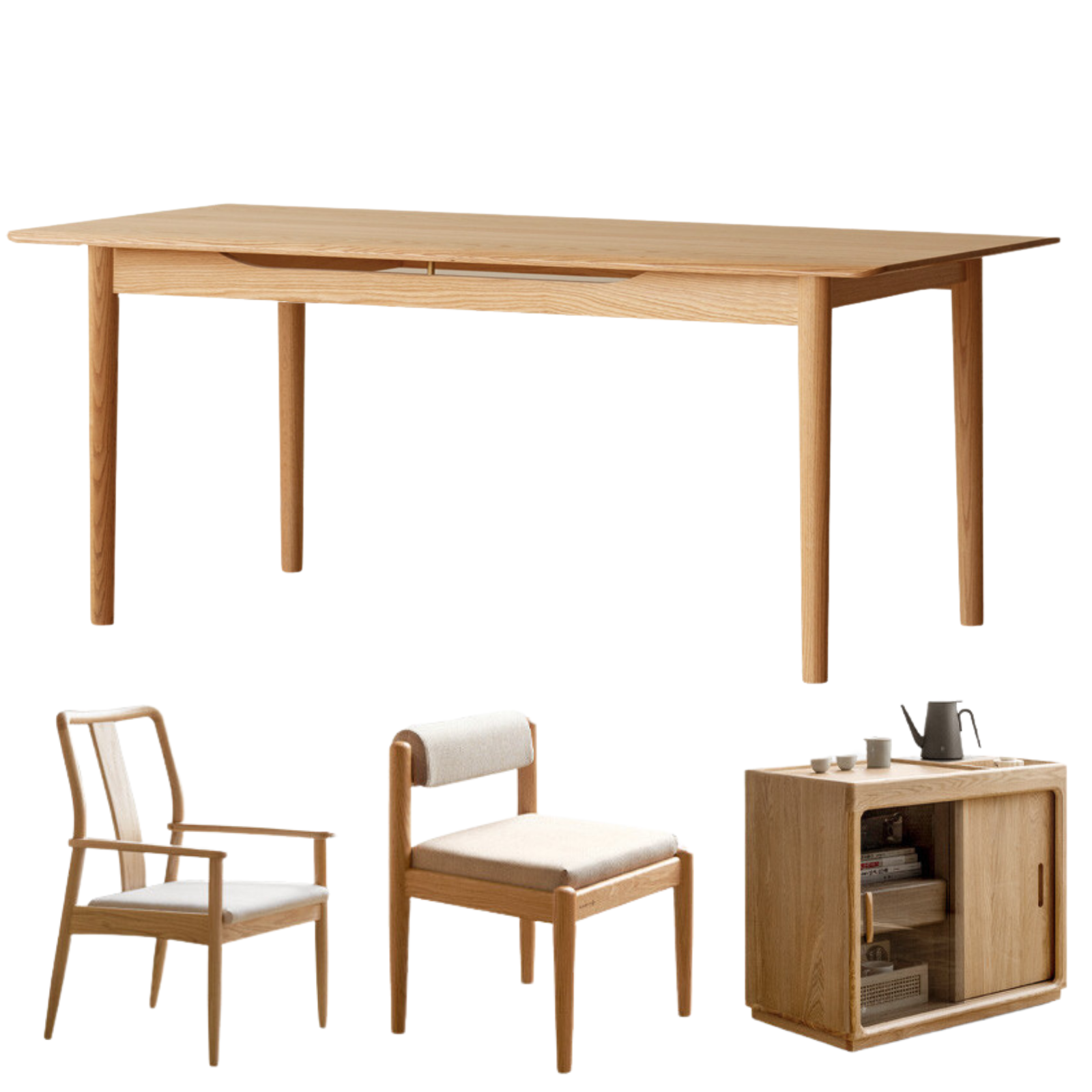 Solid Oak Wood Modern Coffee Table - Stylish & Durable Living Room Furniture for Home Decor & Entertaining