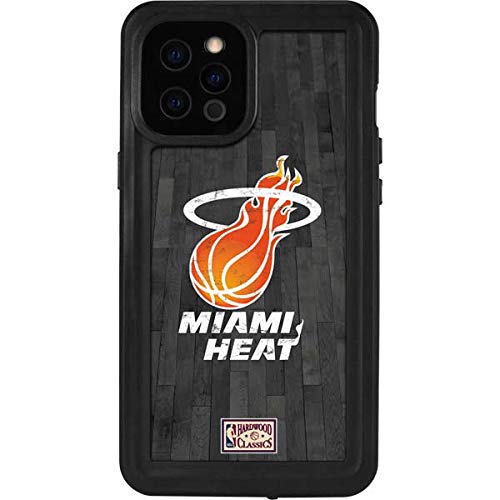 Waterproof iPhone 12 Pro Max Case with NBA Miami Heat Hardwood Classics Design - Officially Licensed Durable Protection for Swimming, Outdoor & Sports Activities