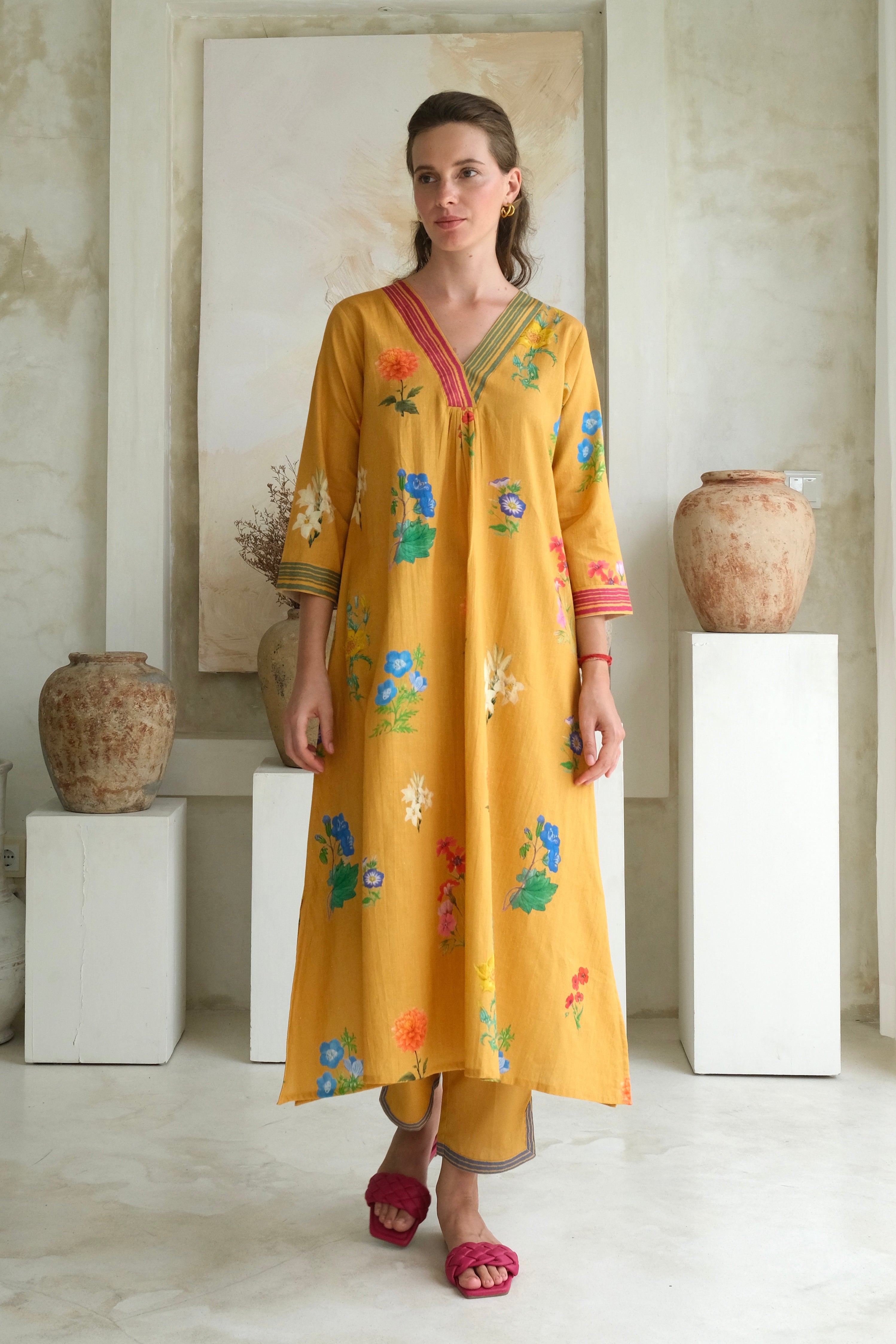 Stylish Marigold Kurta Set for Women | Traditional Indian Ethnic Wear | Perfect for Festivals, Weddings & Casual Outings
