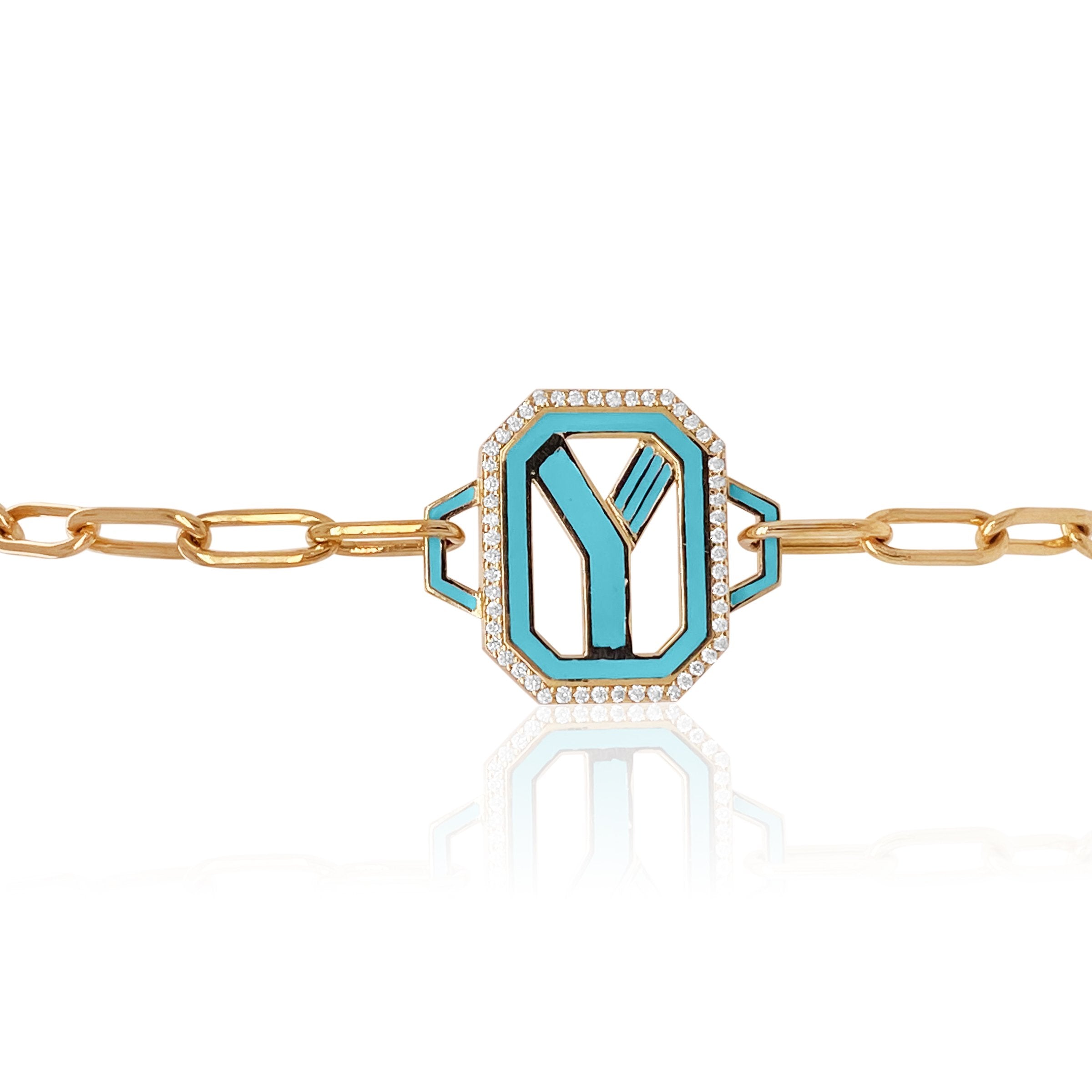 Gatsby Initial Bracelet - 15 Stylish Colors for Personalized Jewelry | Perfect for Gifts, Engraved Name Bracelets & Fashion Accessories