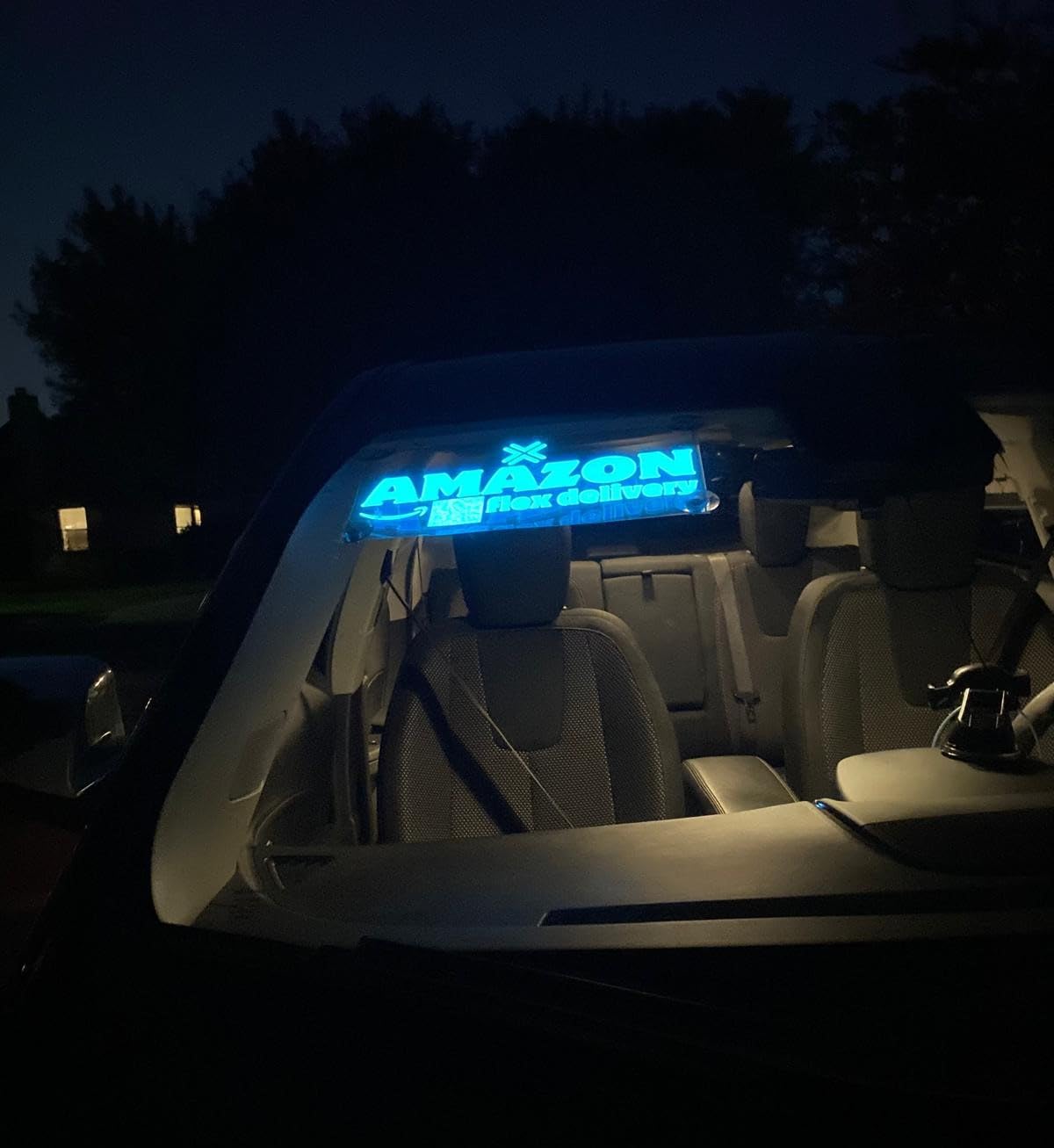 EPC Delivery Driver Car LED Sign - Electronic Window Display for Rear & Side Car Windows - Custom Message Board for Ride Sharing, Food Delivery & Taxi Services