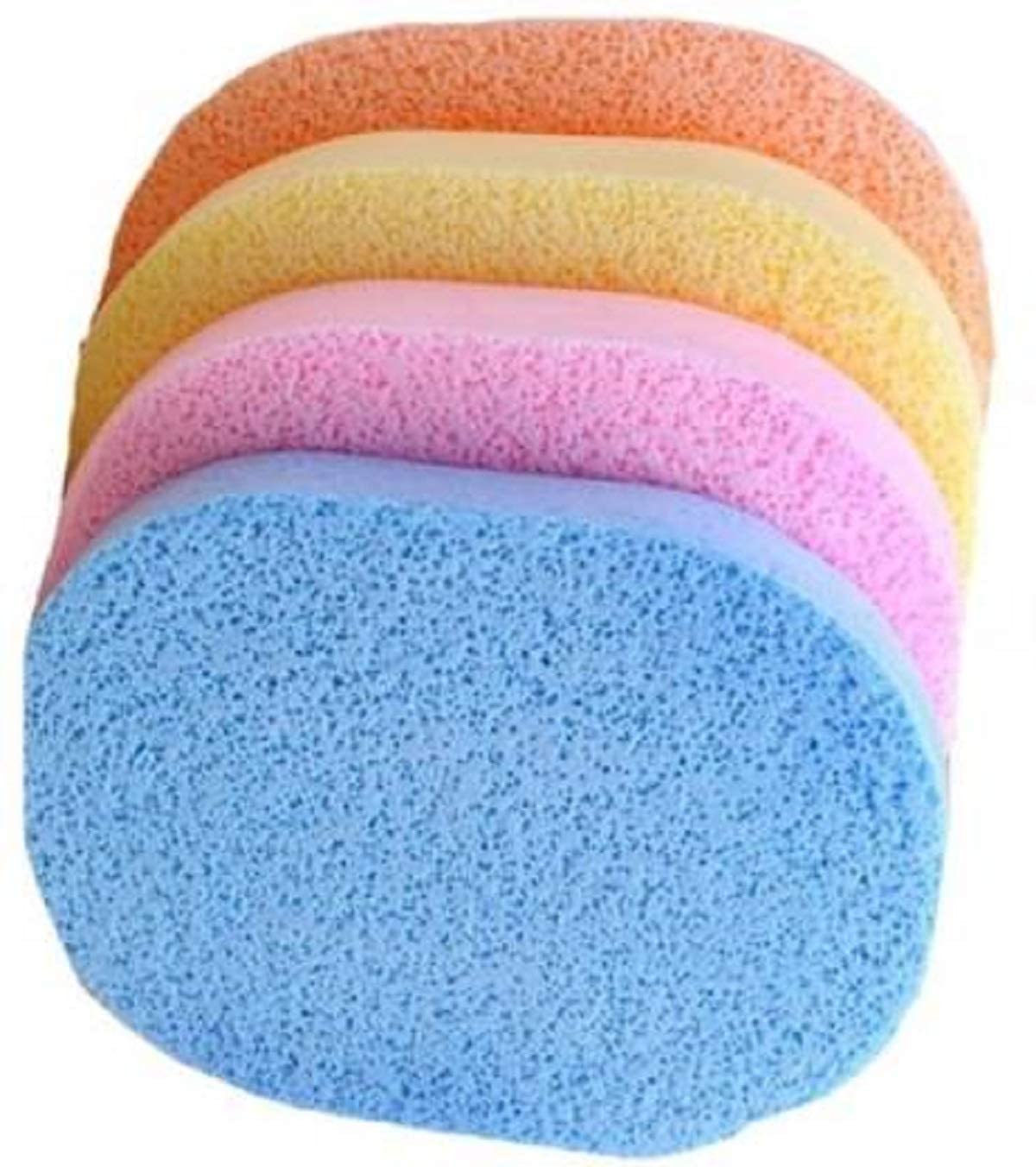 ORBIT HOUSE Soft Facial Cleansing Sponge with Headband - Gentle Makeup Remover Puff, Exfoliating Face Scrubber for Sensitive Skin (4-Pack, Multicolor) - Perfect for Daily Skincare & Travel Beauty Routine
