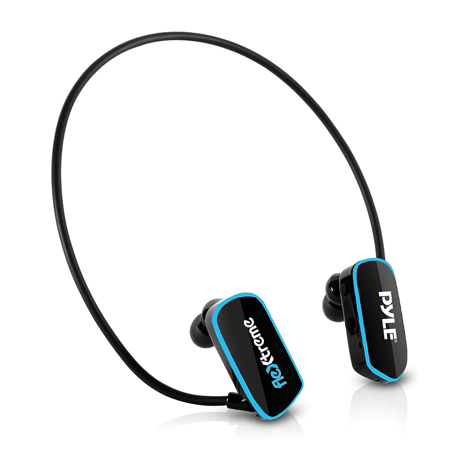 Pyle Flextreme Waterproof Sports MP3 Player Headphones - 8GB Memory, Rechargeable USB, Comfortable Earbuds for Swimming, Jogging, Gym & Underwater Activities (PSWP14BK) - Perfect for Workouts, Running, Cycling & Water Sports
