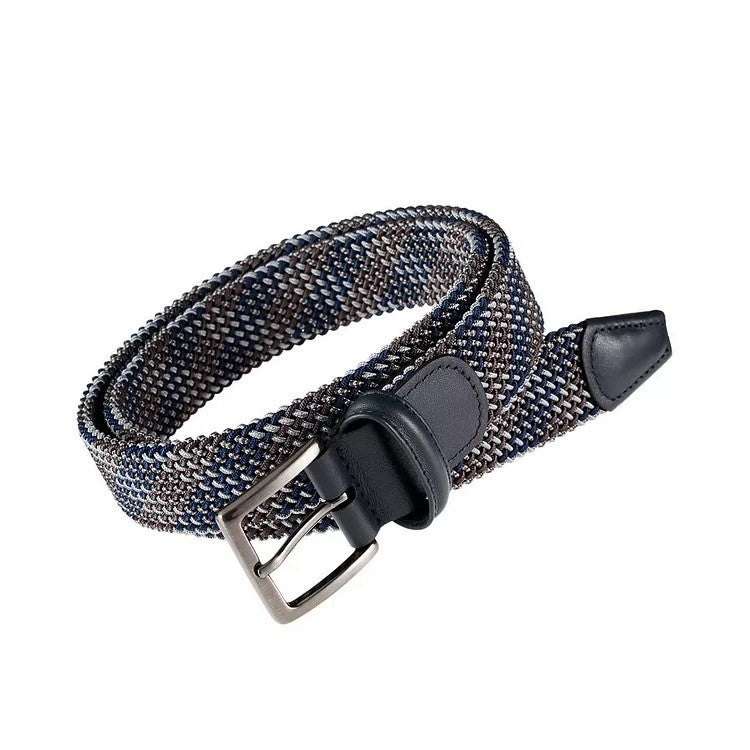 3.5cm Woven Elastic Belt for Women & Men - Adjustable Waistband in Navy, Brown & Grey - Perfect for Pants, Skirts & DIY Fashion Projects
