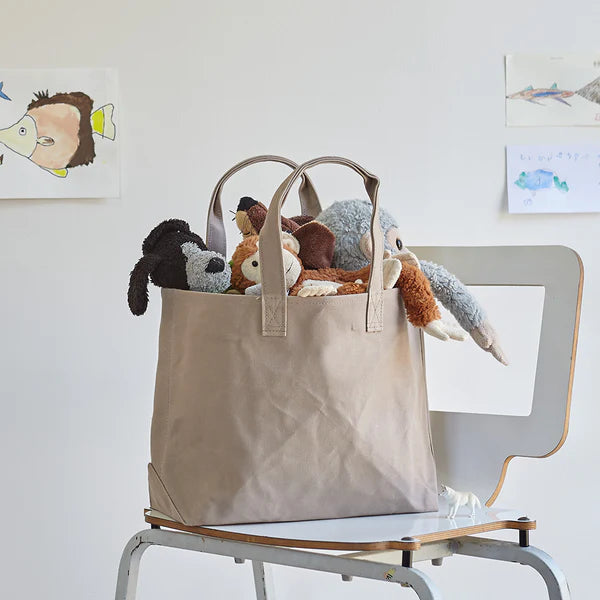 Kurashiki Hampu Canvas Tote Bag - Mushroom Print Japanese Cotton Tote for Women | Eco-Friendly Shopping, Beach, Work & Daily Use