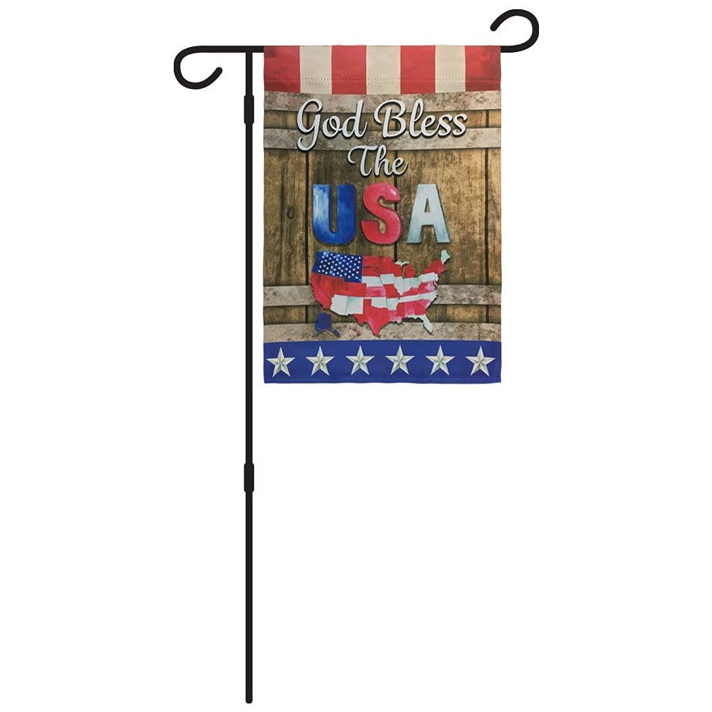 God Bless USA American Garden Flag - 12x18 Inch Double Sided Patriotic Outdoor Flag for Porch, Yard, Garden Decor | Perfect for 4th of July, Memorial Day & Independence Day Celebrations
