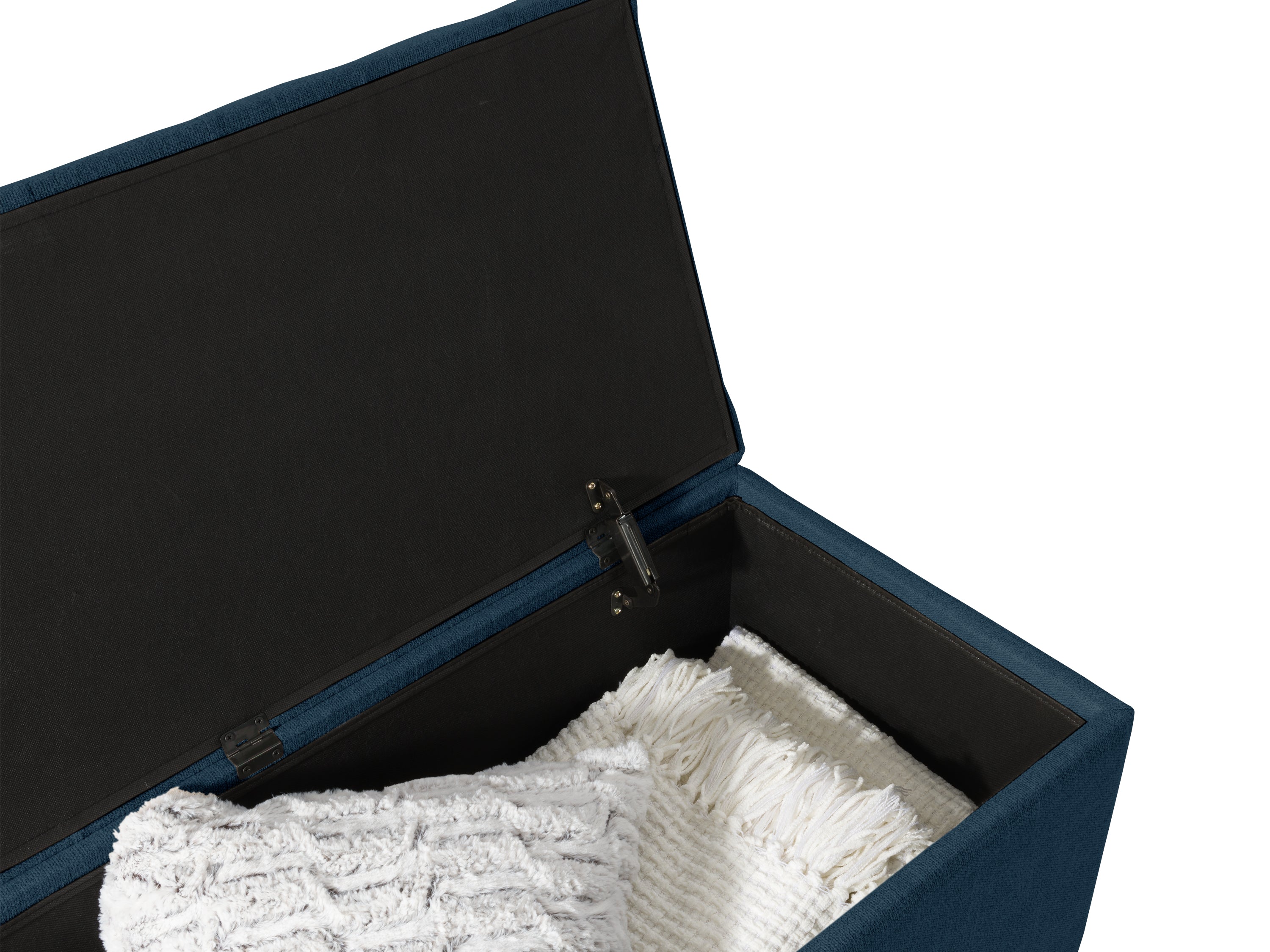 Blue Velvet Tufted Storage Bench with Lift Top - Stylish Ottoman for Entryway, Bedroom & Living Room - Perfect for Organizing Shoes, Blankets & Toys