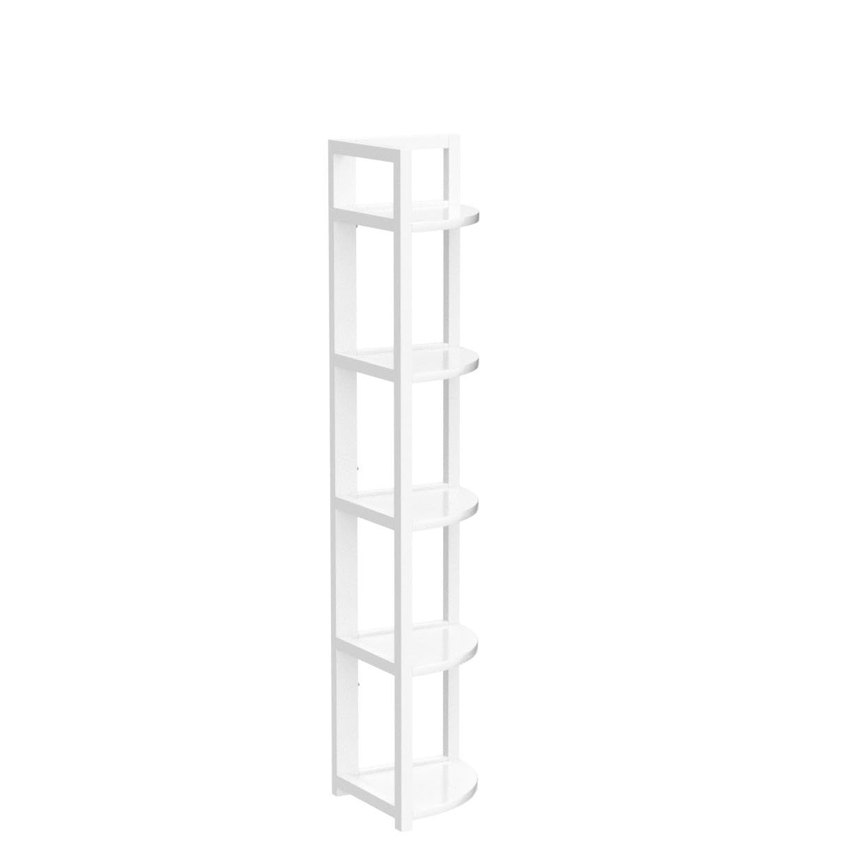 Tribesigns 5-Tier Corner Shelf - Modern Space-Saving Bookcase, Storage Rack & Plant Stand for Living Room, Home Office, Kitchen | White Wooden Shelving Unit for Small Spaces & Apartment Decor