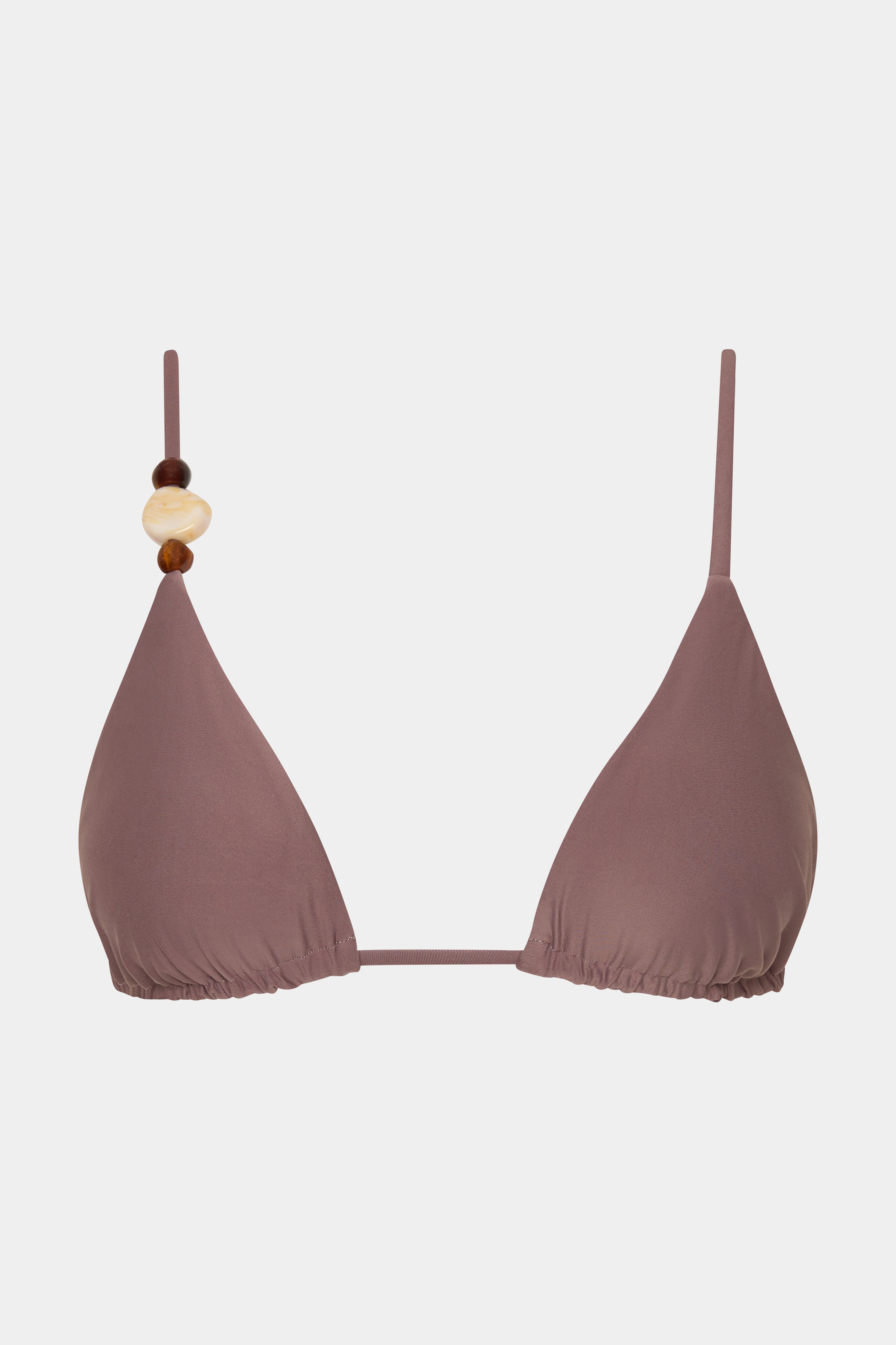 Jeanne Beaded Triangle Bikini Top - Women's Sexy String Swimwear for Beach & Pool Party | Summer Vacation Essential