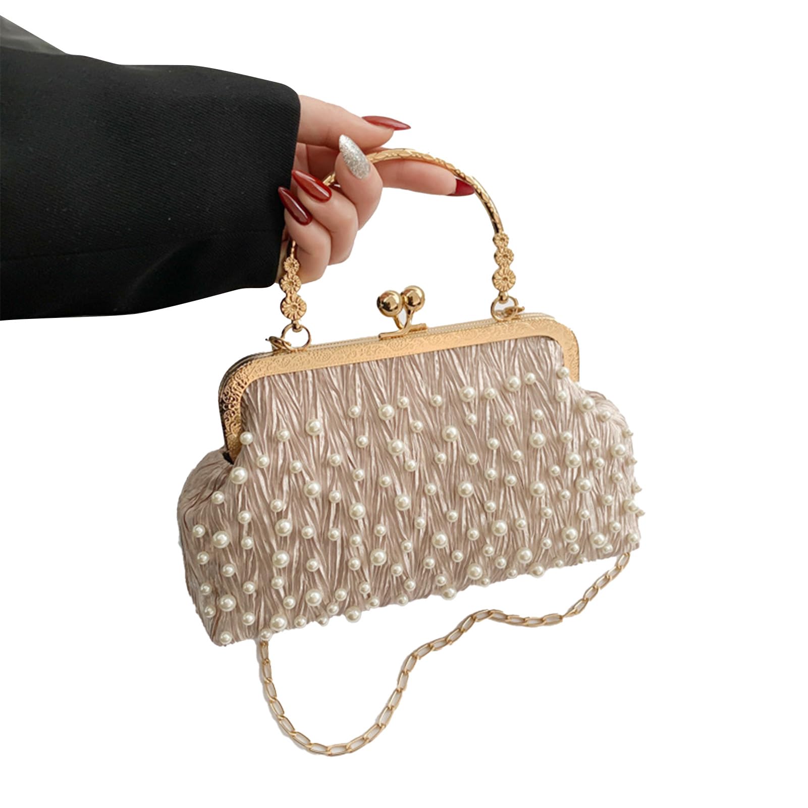 Stylish Beaded Handbag for Women - Lightweight Polyester Messenger Bag with Eye-Catching Design, Perfect for Parties, Camping & Everyday Use | Fashionable Crossbody Purse for Travel, Shopping & Special Occasions