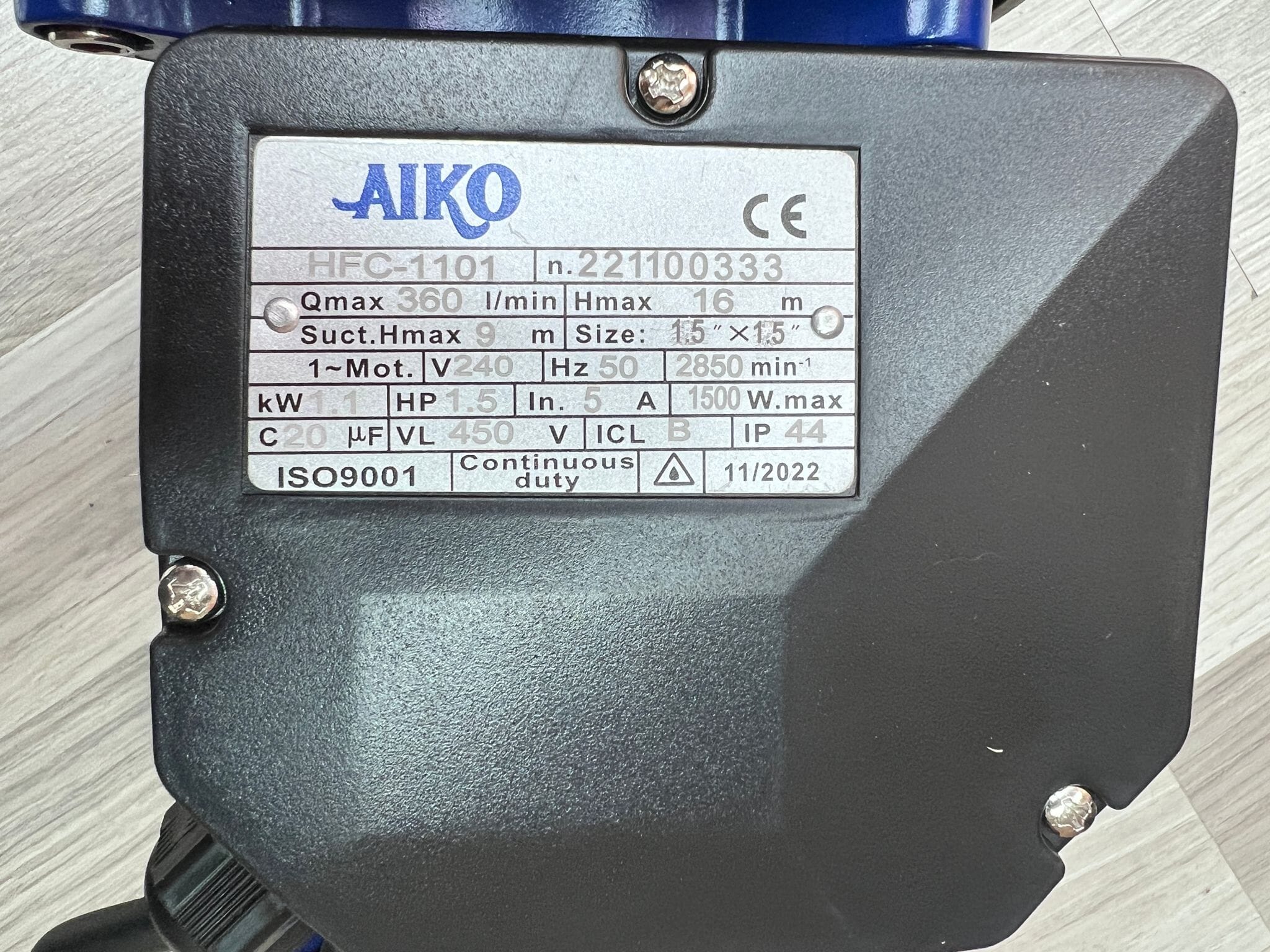 Aiko 1.5HP Swimming Pool Water Pump | High Performance Pool Pump WP-HFC1101 | Ideal for Inground & Above Ground Pools, Water Circulation & Filtration