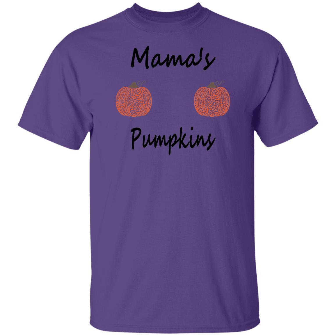WineyBitches.Co Mama's Pumpkins Halloween T-Shirt - Soft 100% Cotton Women's Tee for Halloween Parties, Costume Contests & Fall Festivals