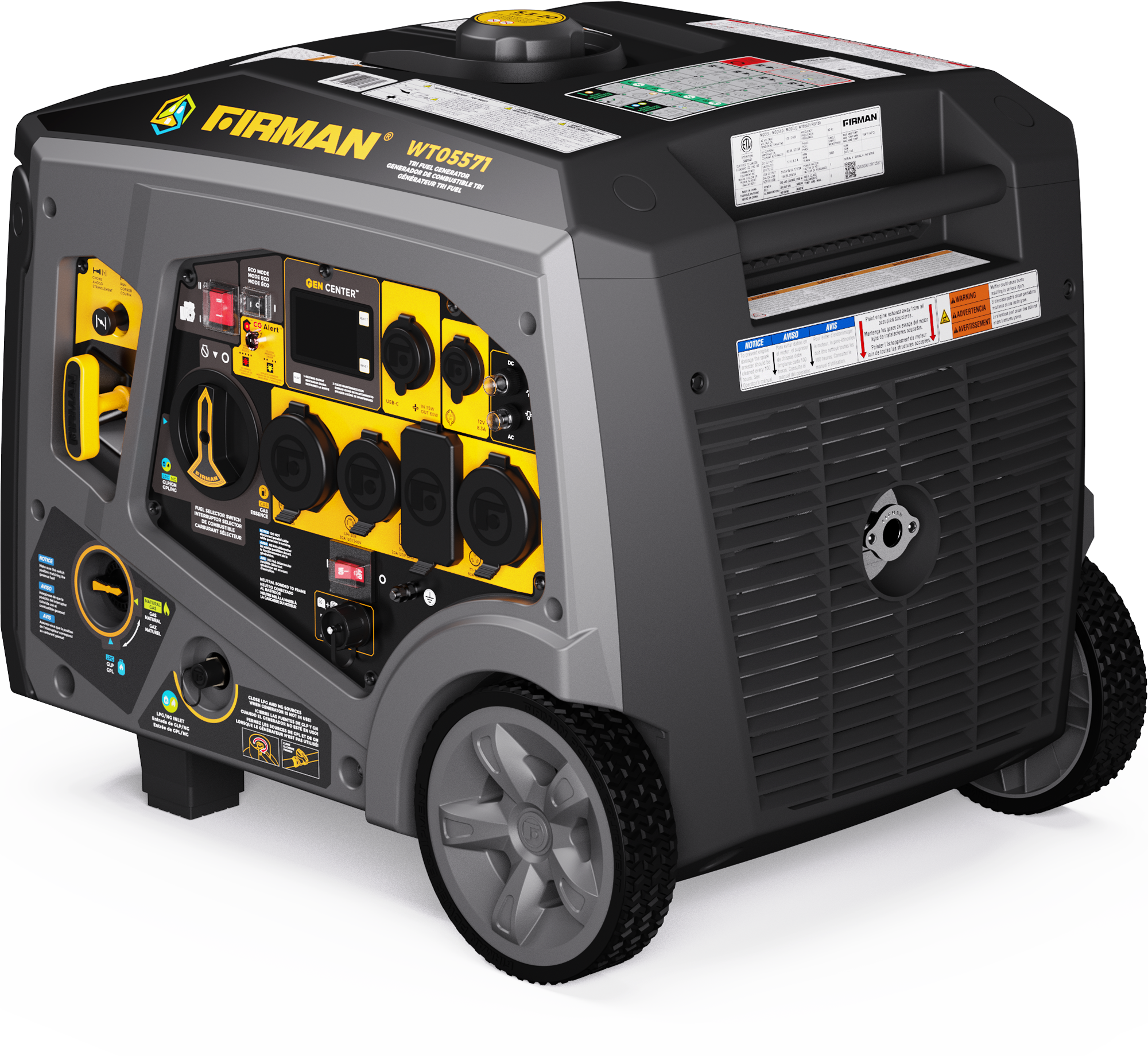 6850W Tri Fuel Inverter Generator with Electric Start & CO Alert - Portable Power for Camping, RV, Home Backup & Outdoor Events