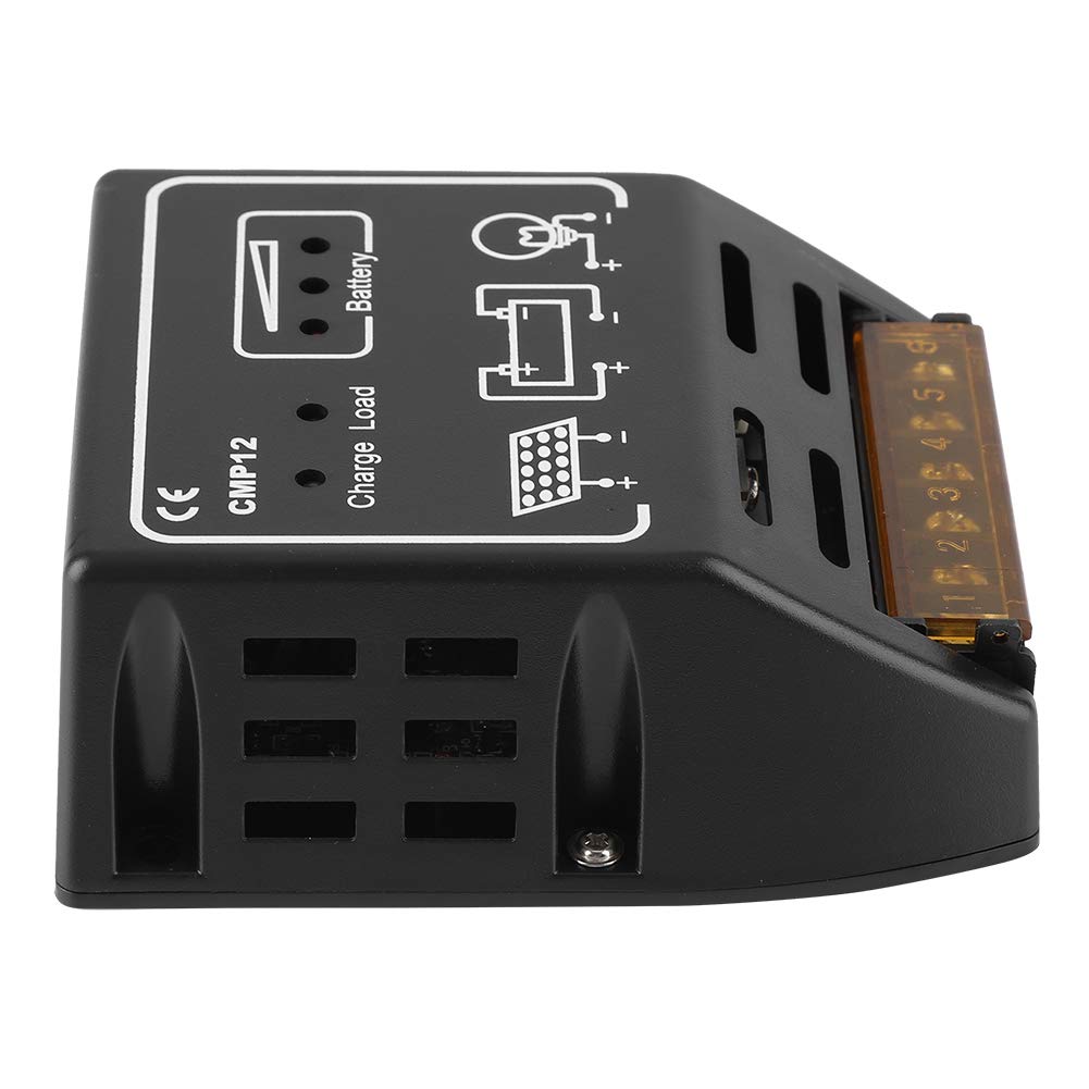 Okuyonic 12V 10A Solar Charge Controller - Waterproof Solar Panel Battery Regulator for RV, Boat, Garden & Yard - High Efficiency MPPT Charging for 12V Batteries