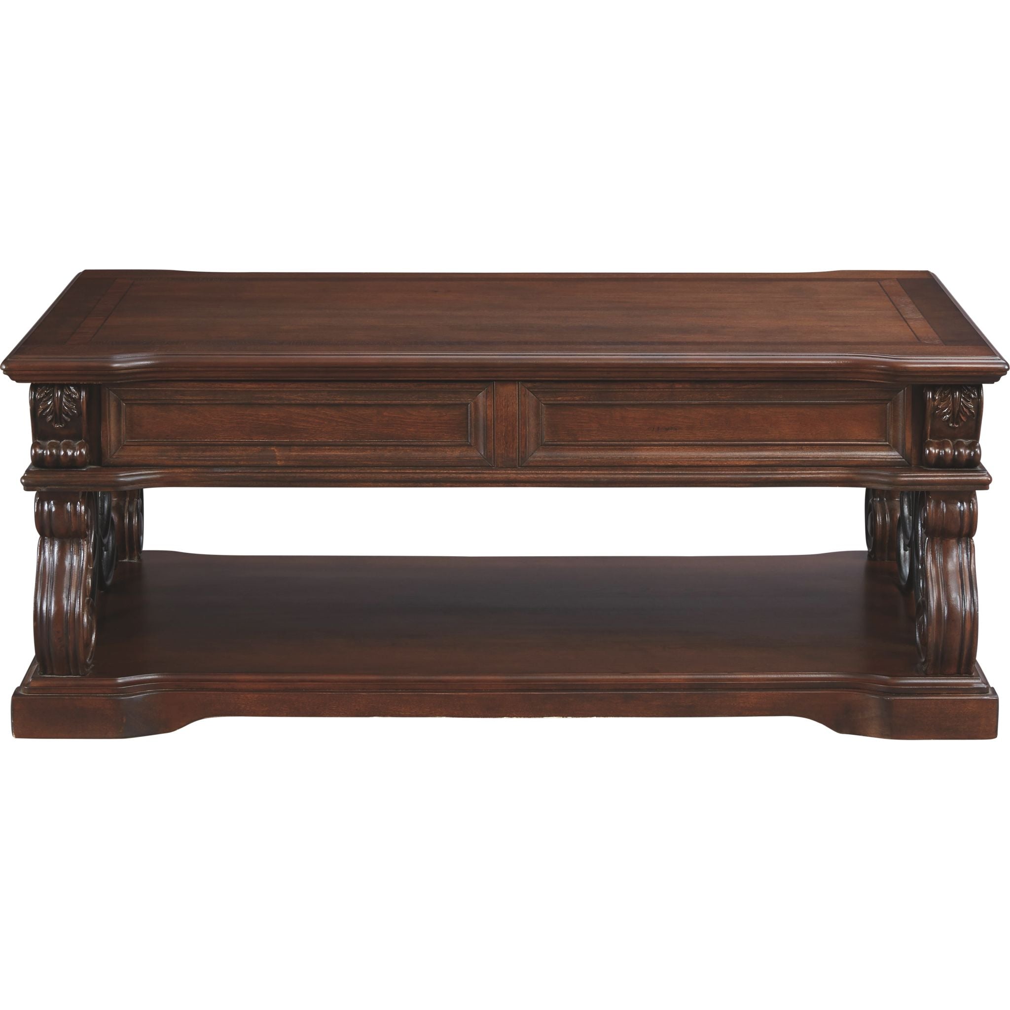 Alymere Rustic Brown Coffee Table - Farmhouse Style Living Room Furniture for Home Decor