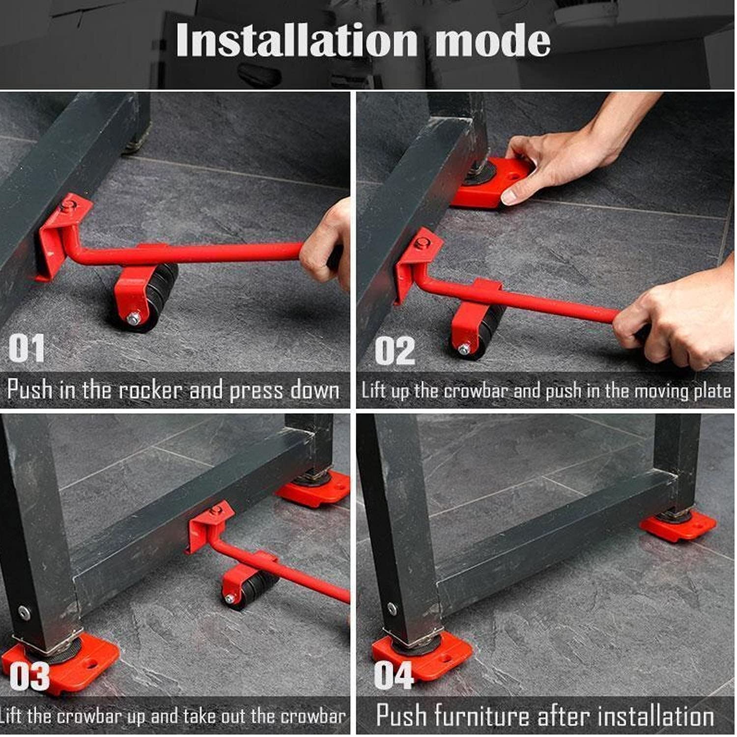 Dealsure Heavy Duty Furniture Mover Set - 360° Rotatable Pads & Wheels for Smooth Furniture Moving - Redesign Living Space | Perfect for Home Renovation, Room Rearranging & Office Relocation