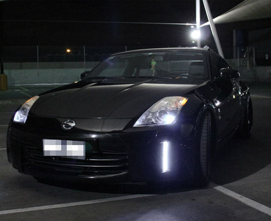 2006-2009 Nissan 350Z 370Z Style Switchback LED Daytime Running Lights & Turn Signals - DRL Fog Lights for Enhanced Visibility & Safety