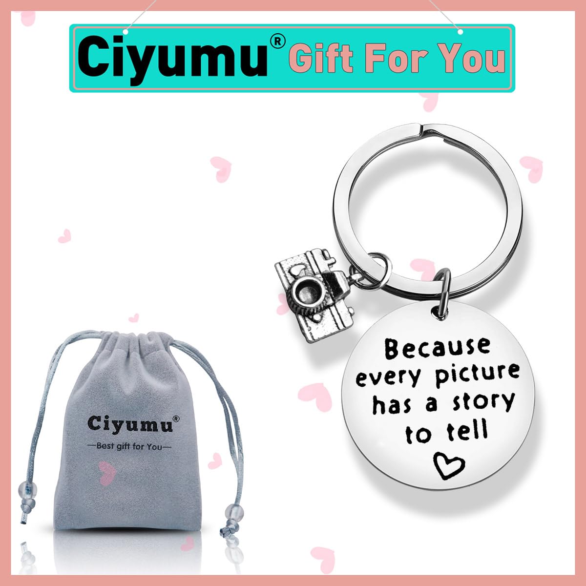 Camera Keychain for Photographers - Inspirational Photography Gift for Women & Men, Perfect for Christmas, Birthday, Retirement - Great for Daughter, Sister, Friend & Camera Lovers (Use as Bag Charm, Keyring or Photography Accessory)