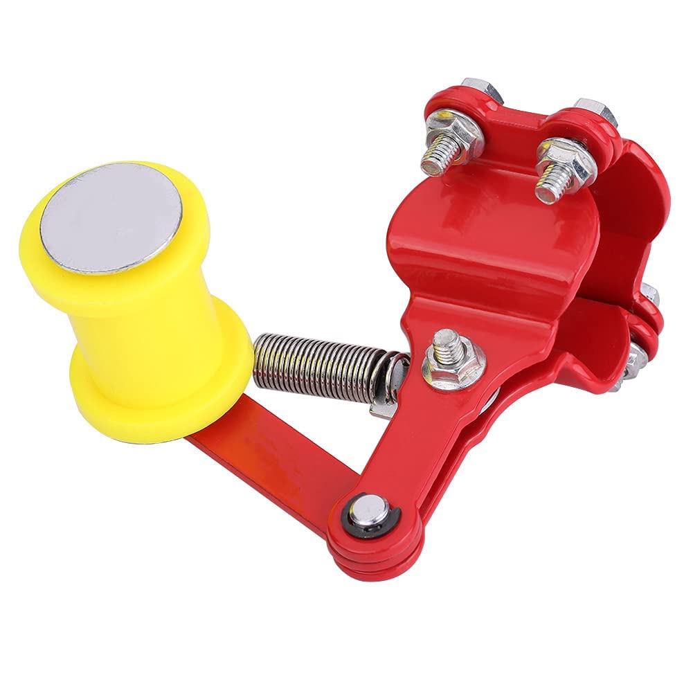 Universal Motorcycle Chain Tensioner - Automatic Adjuster Bolt-On Roller for Gorgeri & Other Bikes | Red Modified Accessory | Perfect for Off-Road, Cruiser & Custom Bike Upgrades